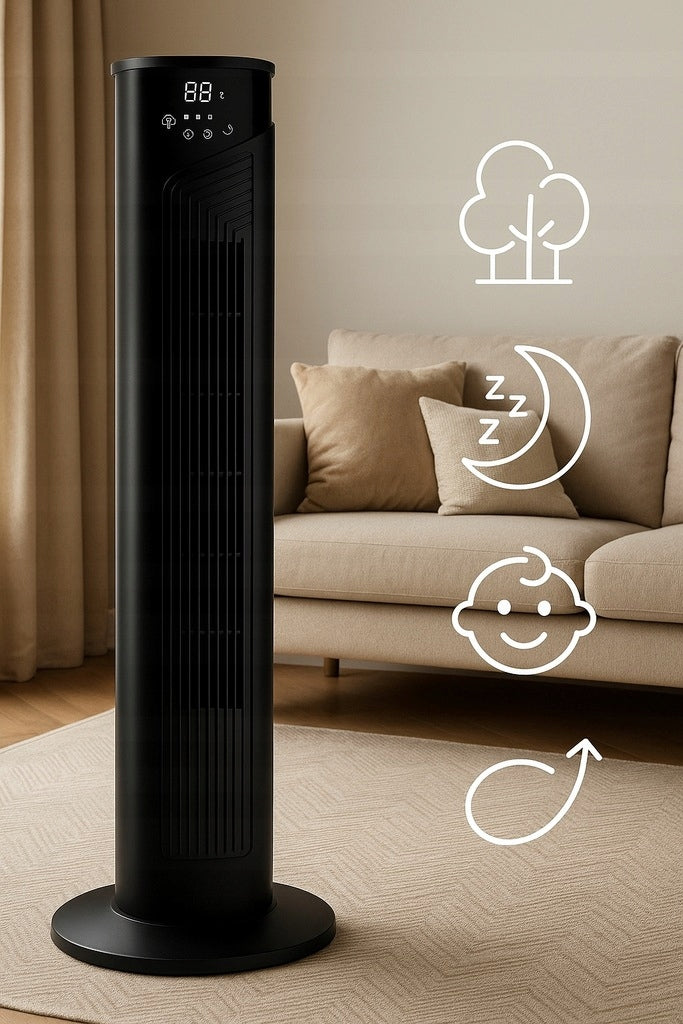 POWERFUL COLUMN FAN FLOOR XL STANDING FAN TIMER REMOTE CONTROL OIL Fan type column