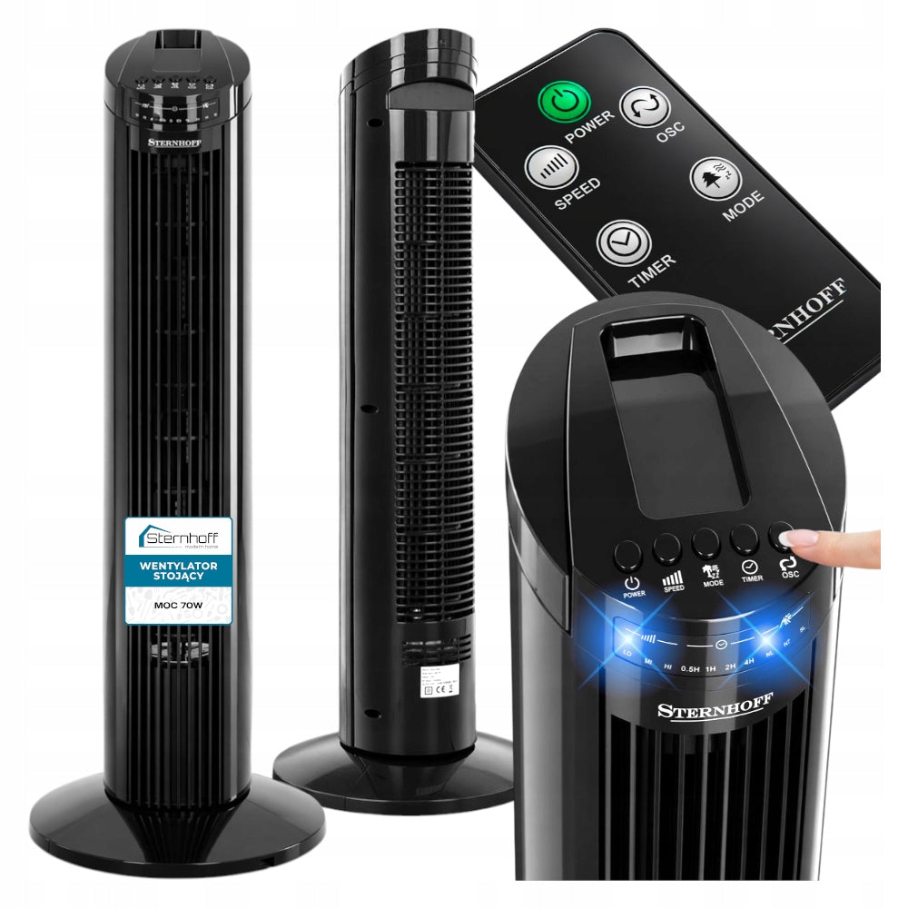 POWERFUL COLUMN FAN STANDING FLOOR FAN ADJUSTABLE SILENT REMOTE CONTROL