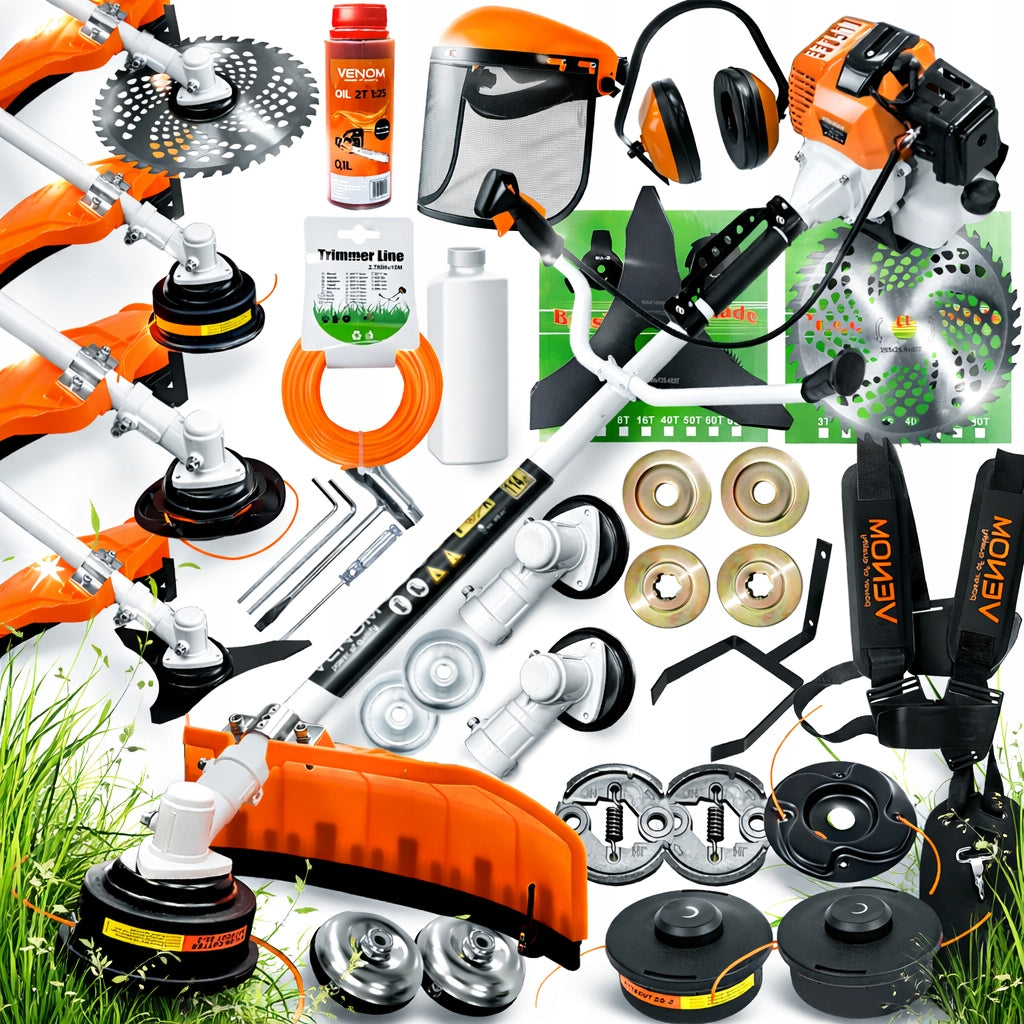 POWERFUL COMBUSTION SCYTHE TRIMMER MOTOR 3xGHEAD 2xDISC 2x TRANSMISSION
