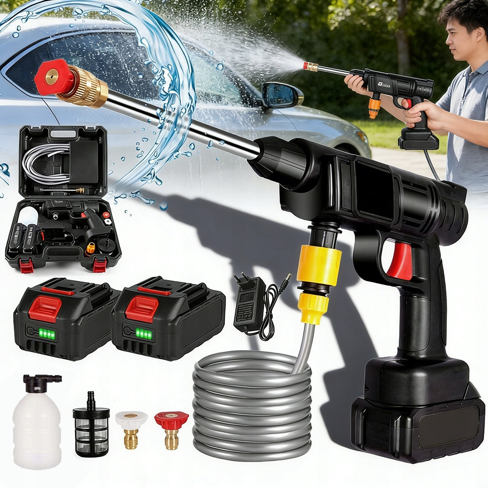 POWERFUL CORDLESS PRESSURE WASHER DURABLE 1500W WITH 2AKU