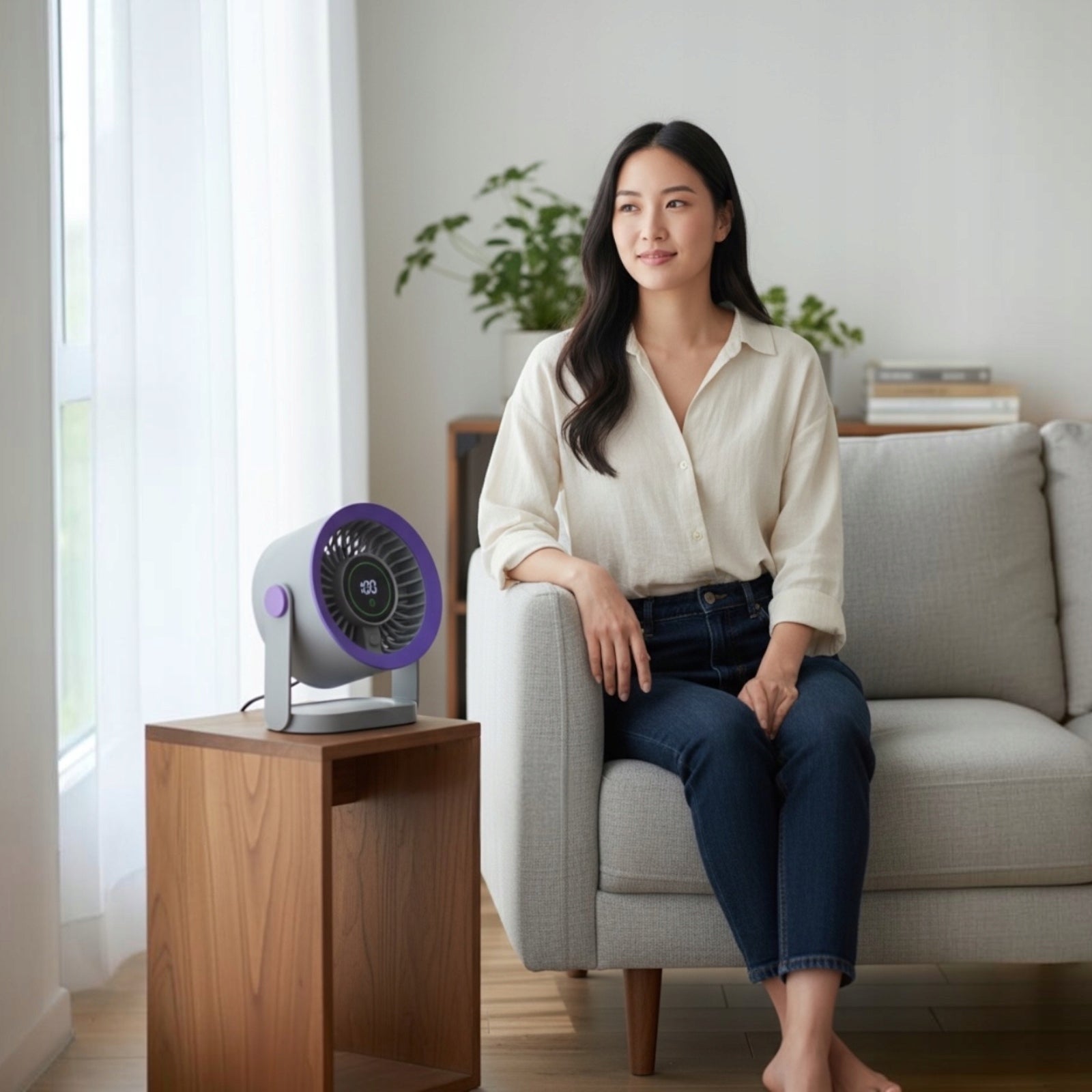 POWERFUL DESK FAN HOME Mini TABLE FAN QUIET USB-C LCD Power supply USB