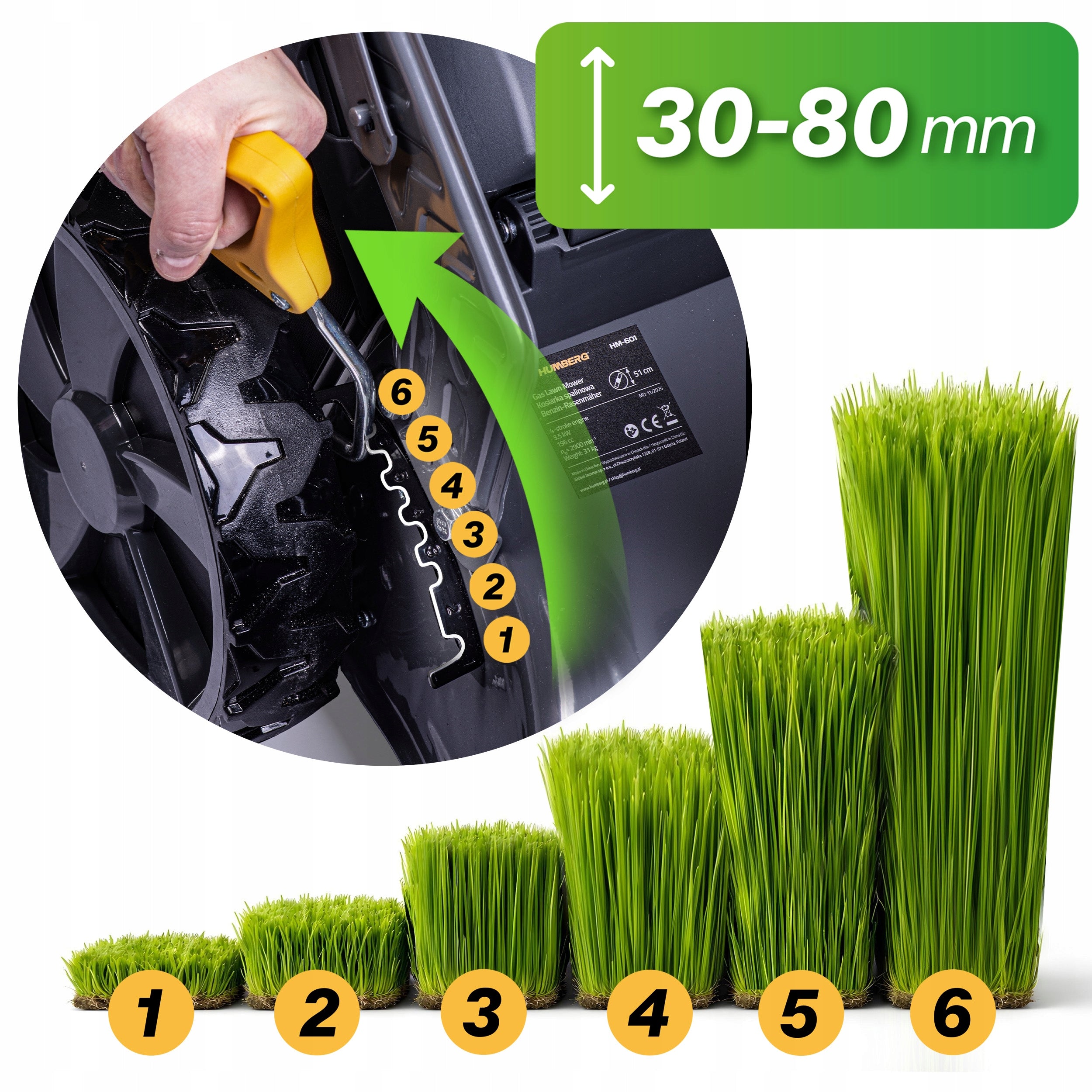 POWERFUL DIESEL MOWER WITH DRIVE 51cm 70l LONCIN 196cc + OIL MODEL 2026 Mowing width 51 cm