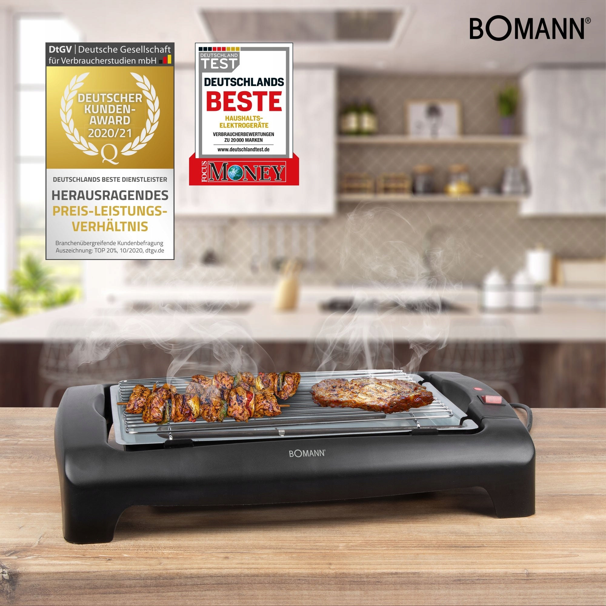 POWERFUL ELECTRIC BALCONY TABLE GRILL Bomann B EAN (GTIN) 4004470124019