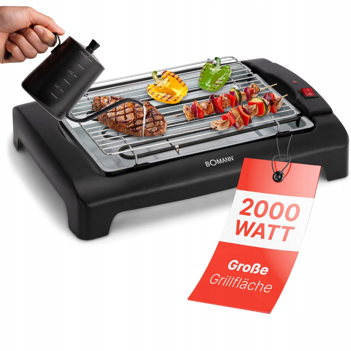 POWERFUL ELECTRIC BALCONY TABLE GRILL Bomann B
