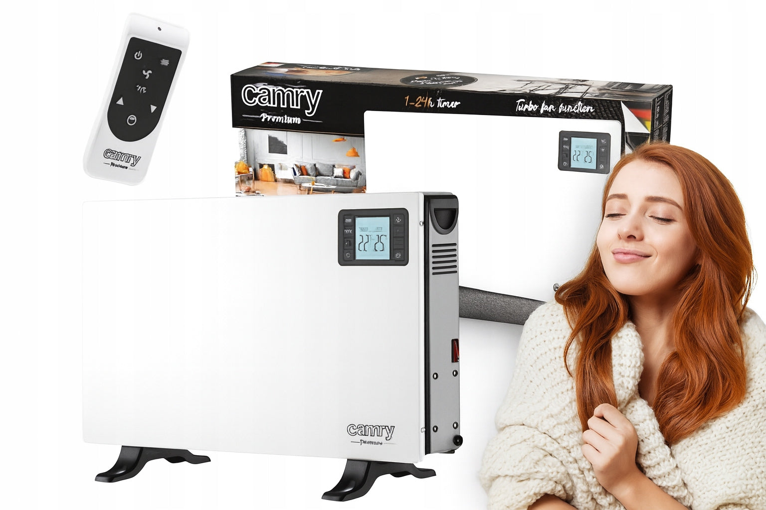 POWERFUL ELECTRIC CONVECTOR HEATER 2000W LCD DIGITAL DISPLAY REMOTE CONTROL