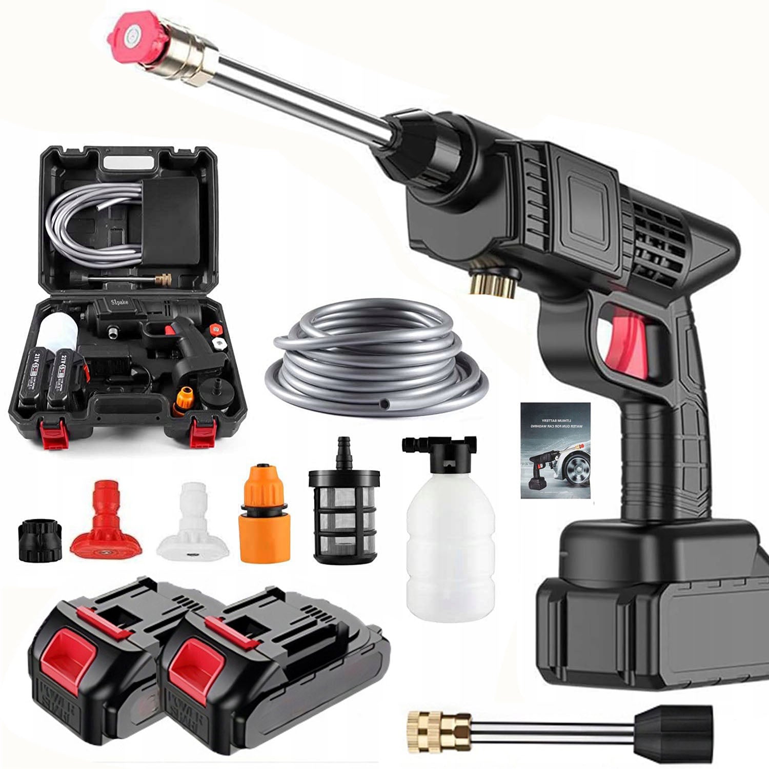 POWERFUL ELECTRIC CORDLESS PRESSURE WASHER + 2 AKU