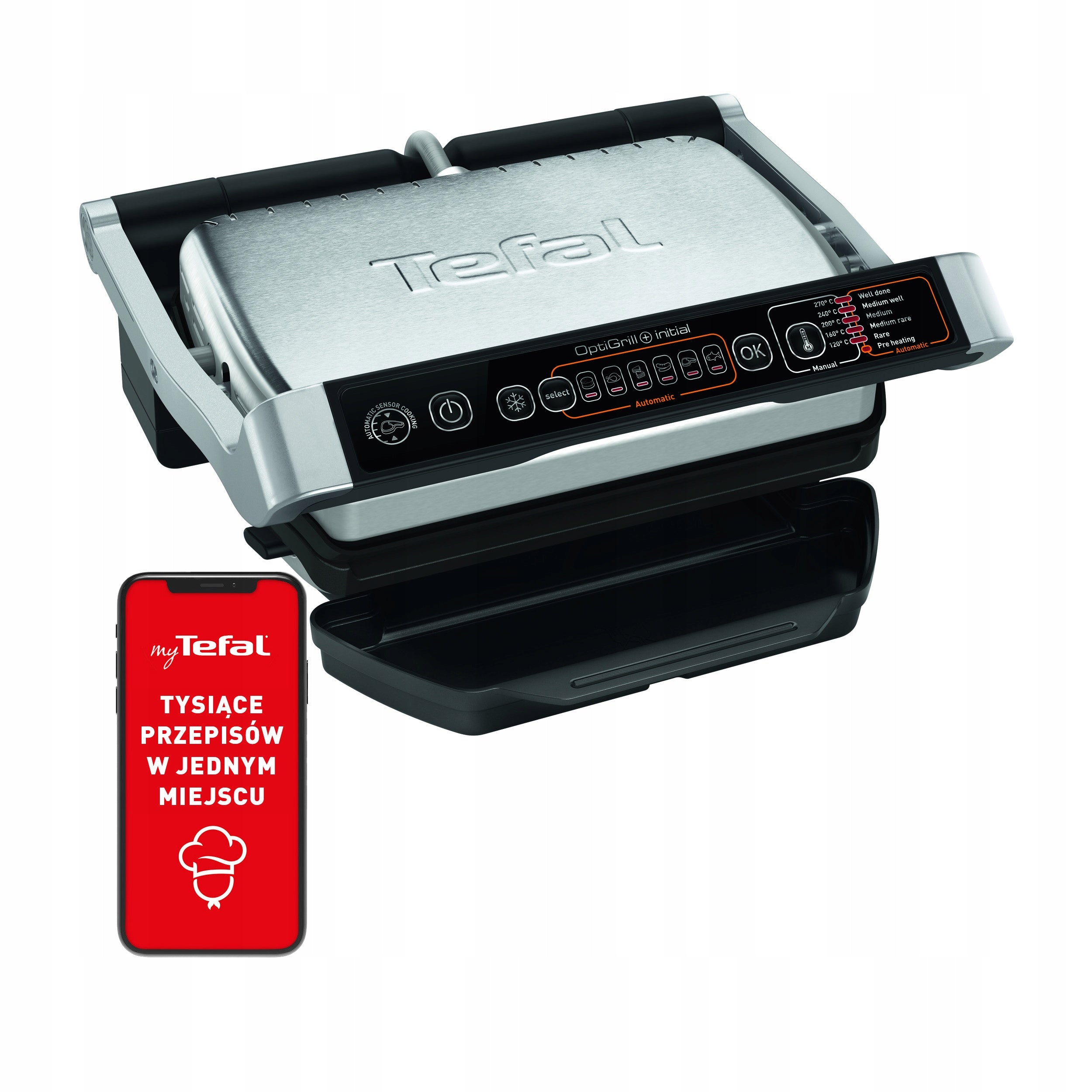 POWERFUL ELECTRIC GRILL TEFAL OPTIGRILL PREMIUM 2000W LARGE MULTIFUNCTIONAL Power rating 2000 W