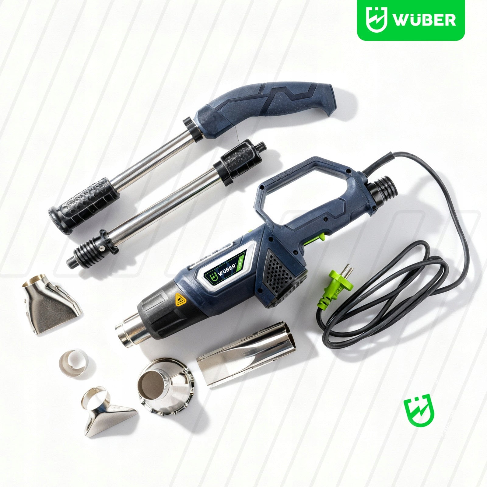 POWERFUL ELECTRIC HEAT GUN 3IN1 2KW ON BOOM WITH ADJUSTABLE 3 GEARS 5 NOZZLES Manufacturer code W20121 OPALARKA ELEKTRYCZNA 3W1 Z REGULACJĄ