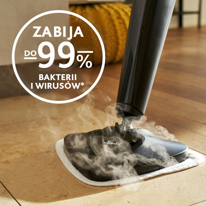 POWERFUL ELECTRIC STEAM MOP VILEDA STEAM PLUS QUIET LIGHT WITHOUT STREAKS Manufacturer code Mocny Mop Parowy 1550W IMP