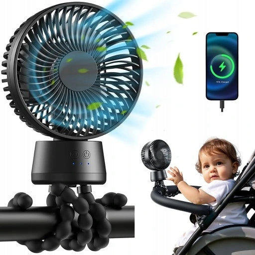 POWERFUL FAN DESK FAN STANDING WIRELESS BLACK USB MINI