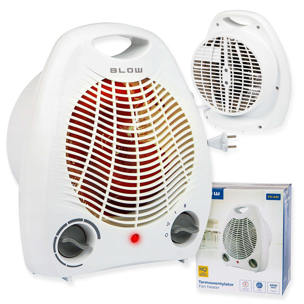 POWERFUL FAN ELECTRIC APRON HEATER 2000W STOVE THERMOSTAT
