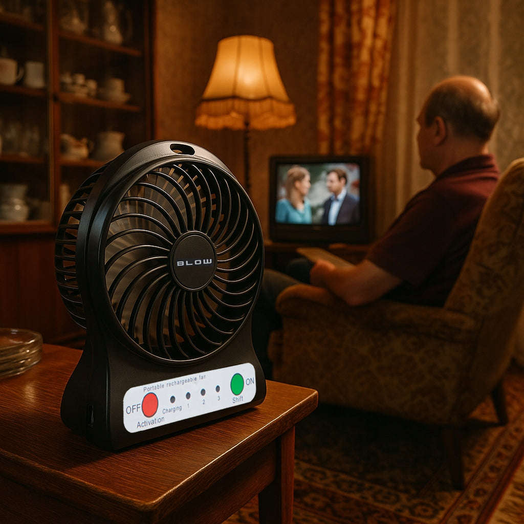 POWERFUL FAN MINI USB DESK STANDING FAN WITH RECHARGEABLE BATTERY Brand Blow