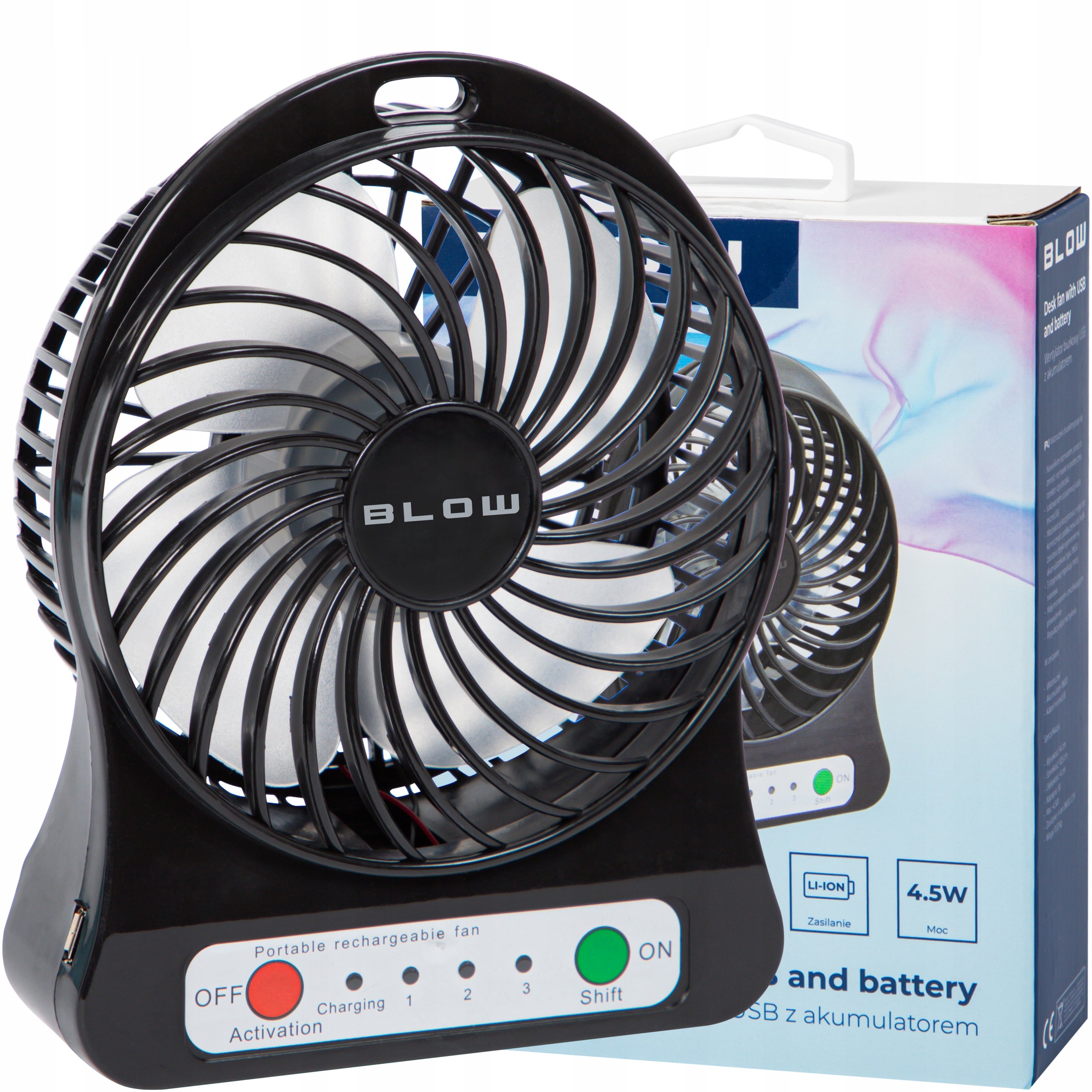 POWERFUL FAN MINI USB DESK STANDING FAN WITH RECHARGEABLE BATTERY