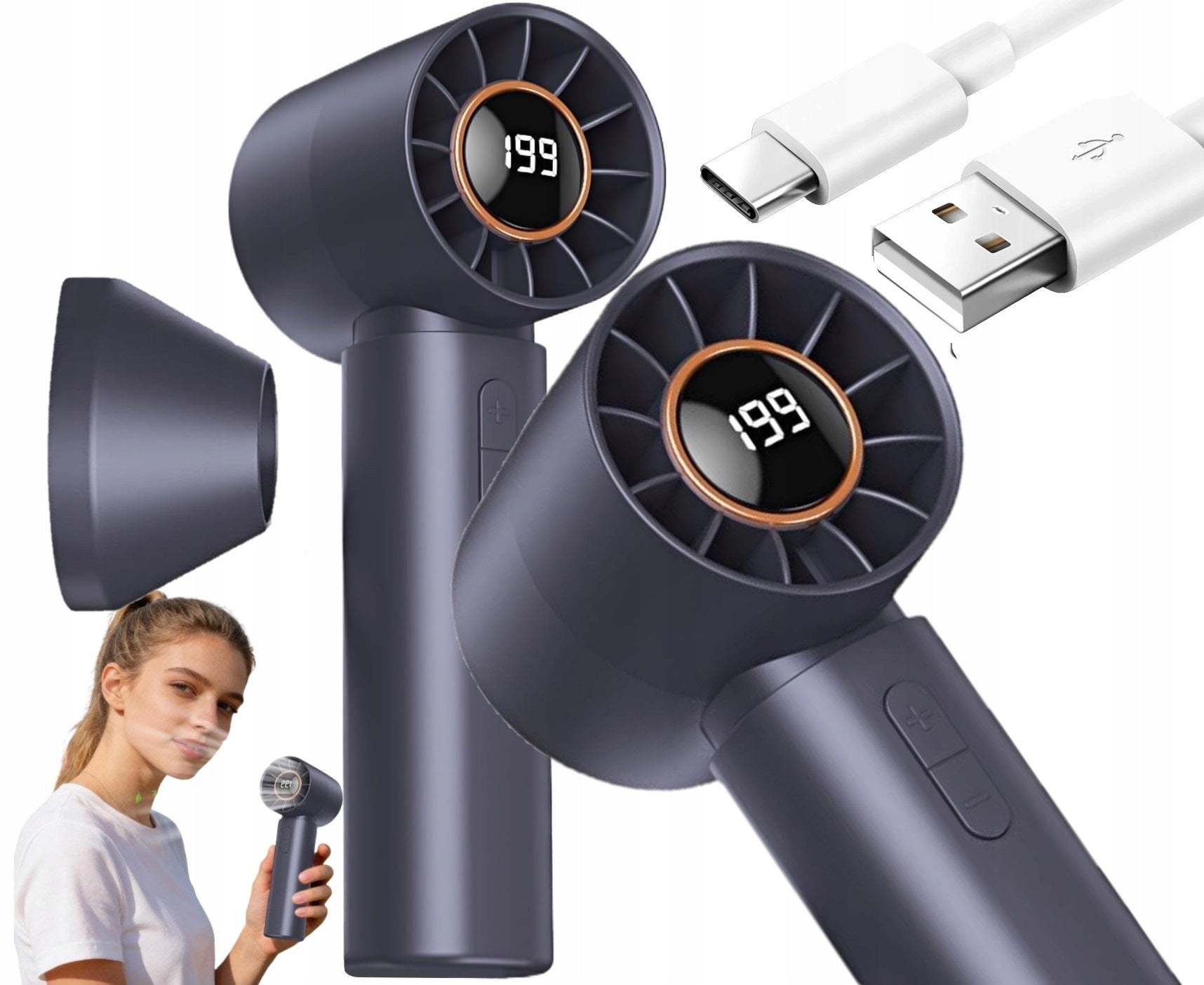 POWERFUL FAN VETIVER FAN MINI HANDHELD BATTERY DESK DISPLAY
