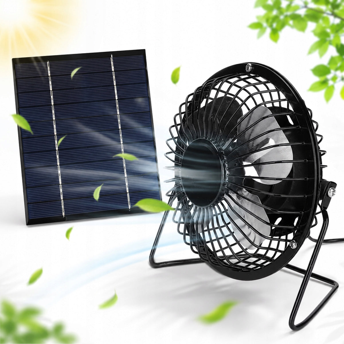 POWERFUL FAN WITH 5W 5V SOLAR PANEL FOR CHICKEN COOPS, GREENHOUSES, SHEDS