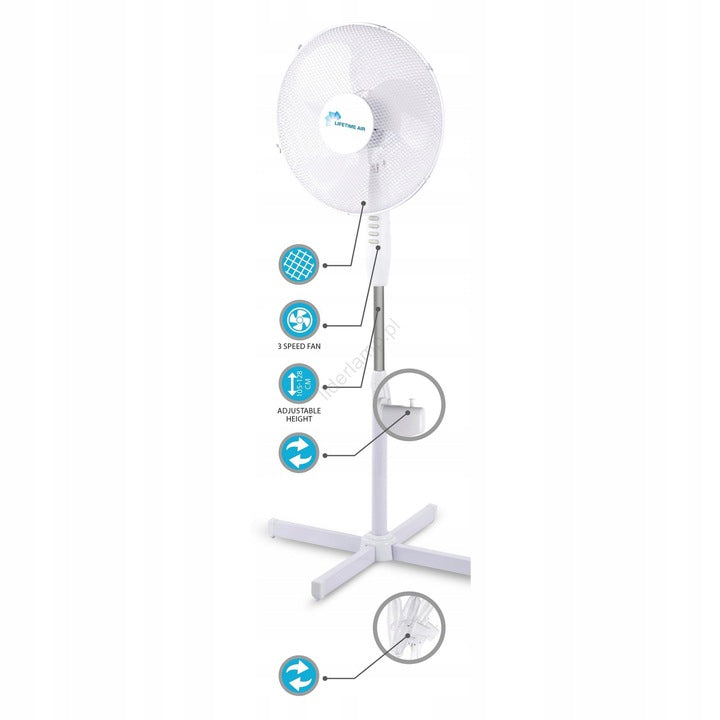 POWERFUL FLOOR STANDING FAN ADJUSTABLE ROTARY TIMER REMOTE CONTROL Packaging status original
