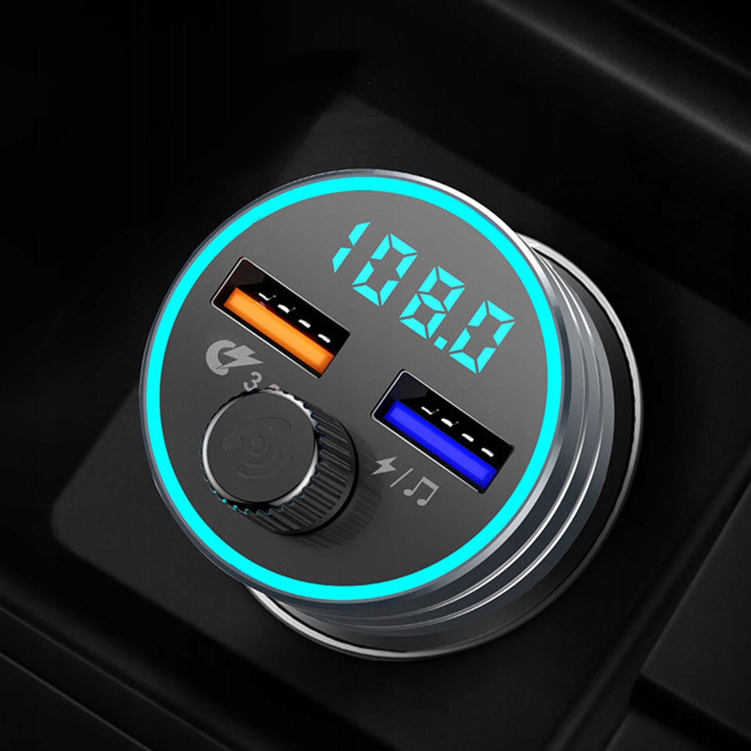 POWERFUL FM Car Bluetooth Transmitter MP3 QC 3.0 FAST Charger 24W Manufacturer code SAMOCHODOWA ADAPTER DO SAMOCHODU 3.0