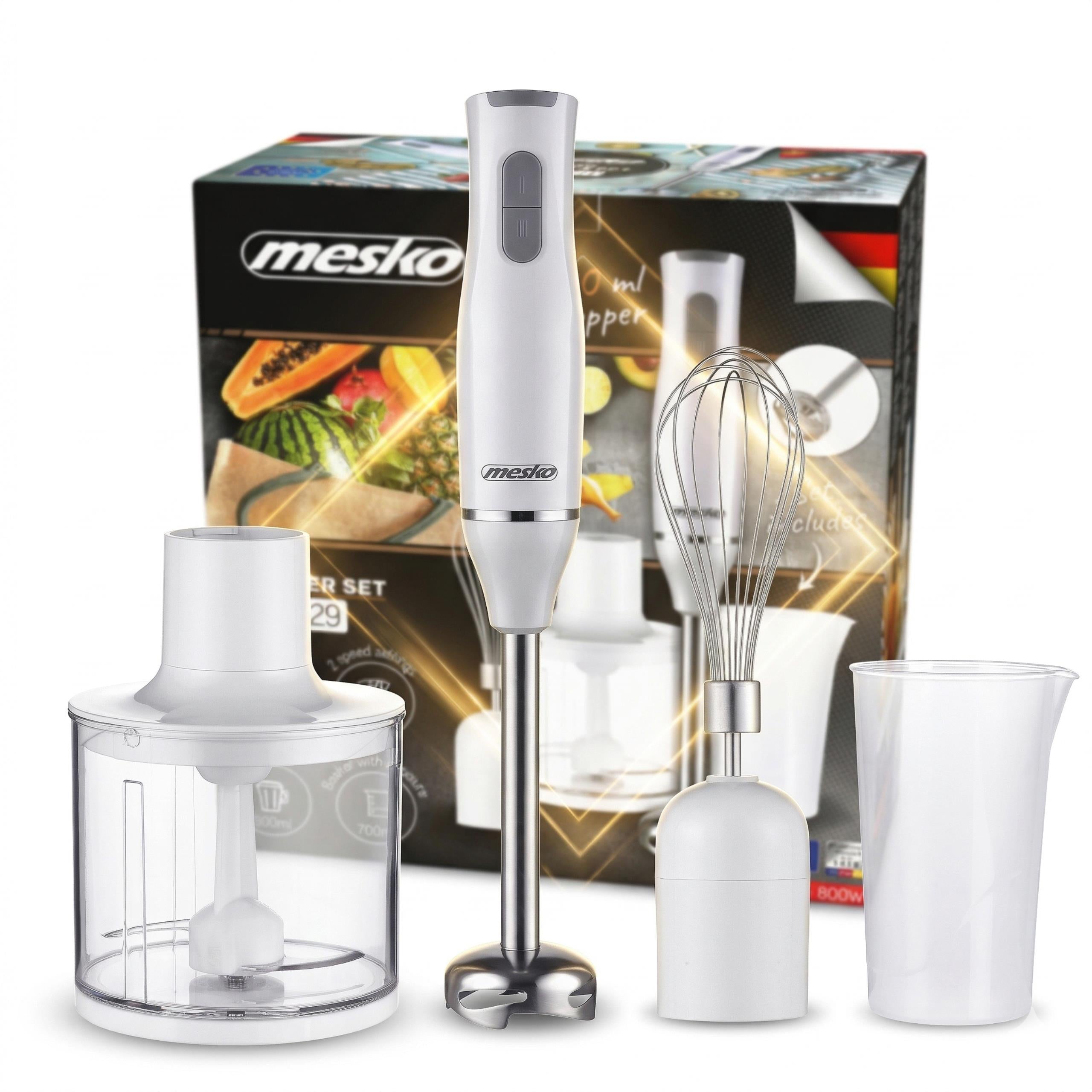 POWERFUL HAND BLENDER MULTIFUNCTIONAL STEEL BLADES WHISK SHREDDER
