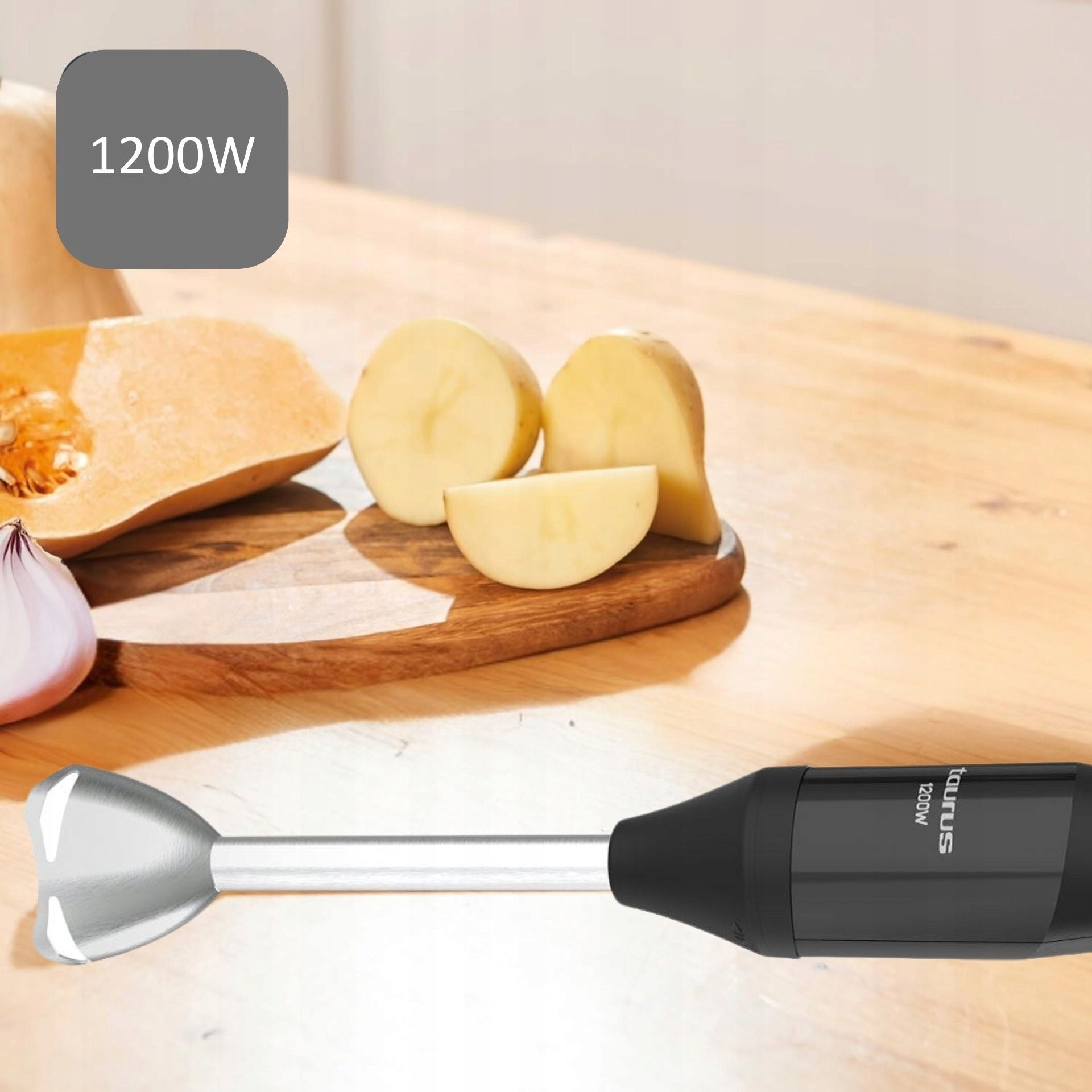 POWERFUL HAND BLENDER TAURUS MIXER 1200W STAINLESS STEEL SET Packaging status original