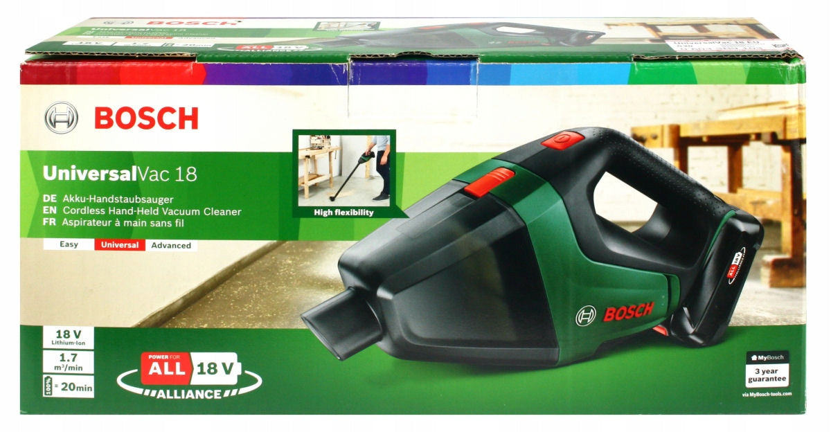 POWERFUL HANDHELD VACUUM CLEANER Bosch DIY CAR CORDLESS CAR BLOWER Model UniversalVac 18