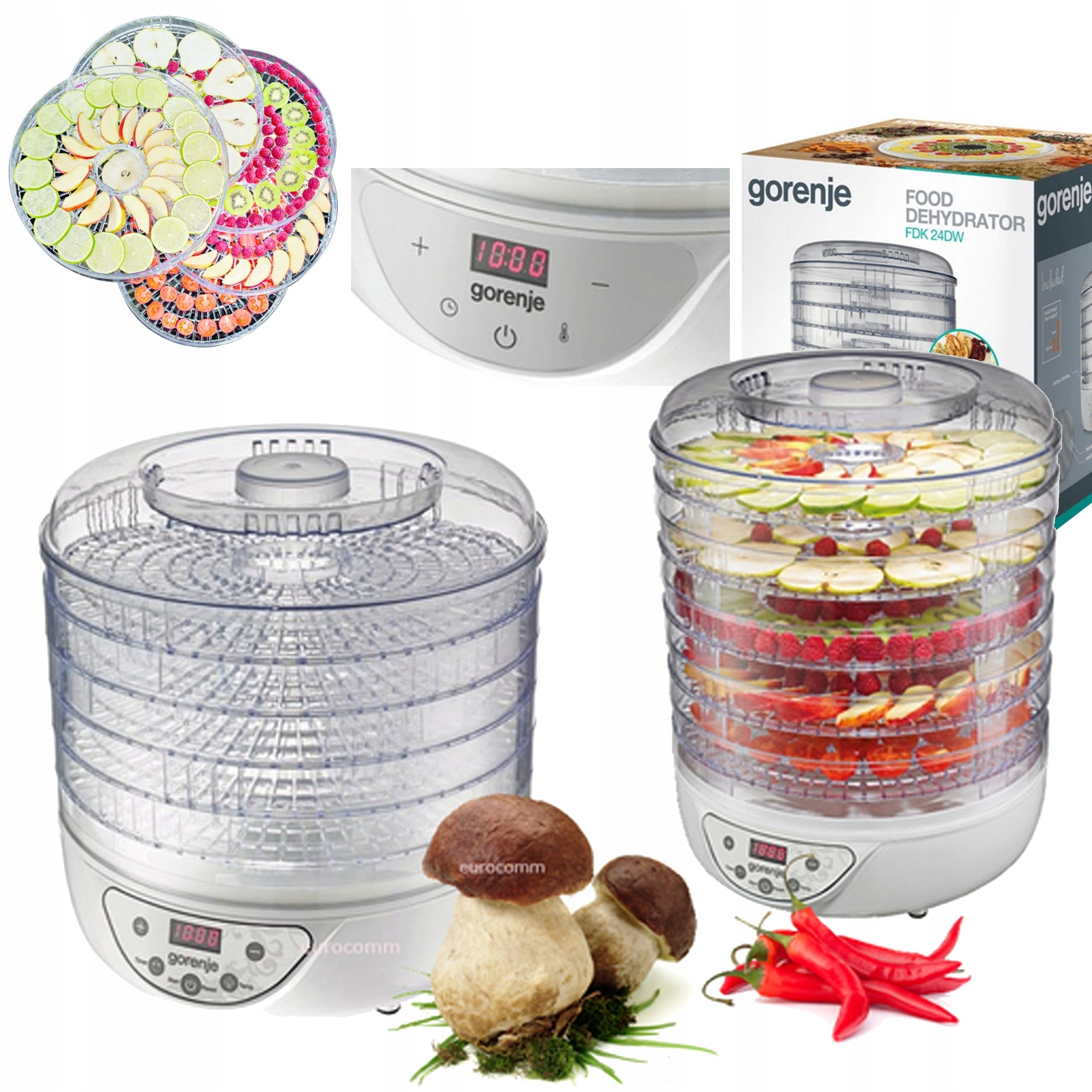 POWERFUL LARGE Mushroom Dryer Fruit Herbs Gorenje 240 W Timer 5 sieve LED