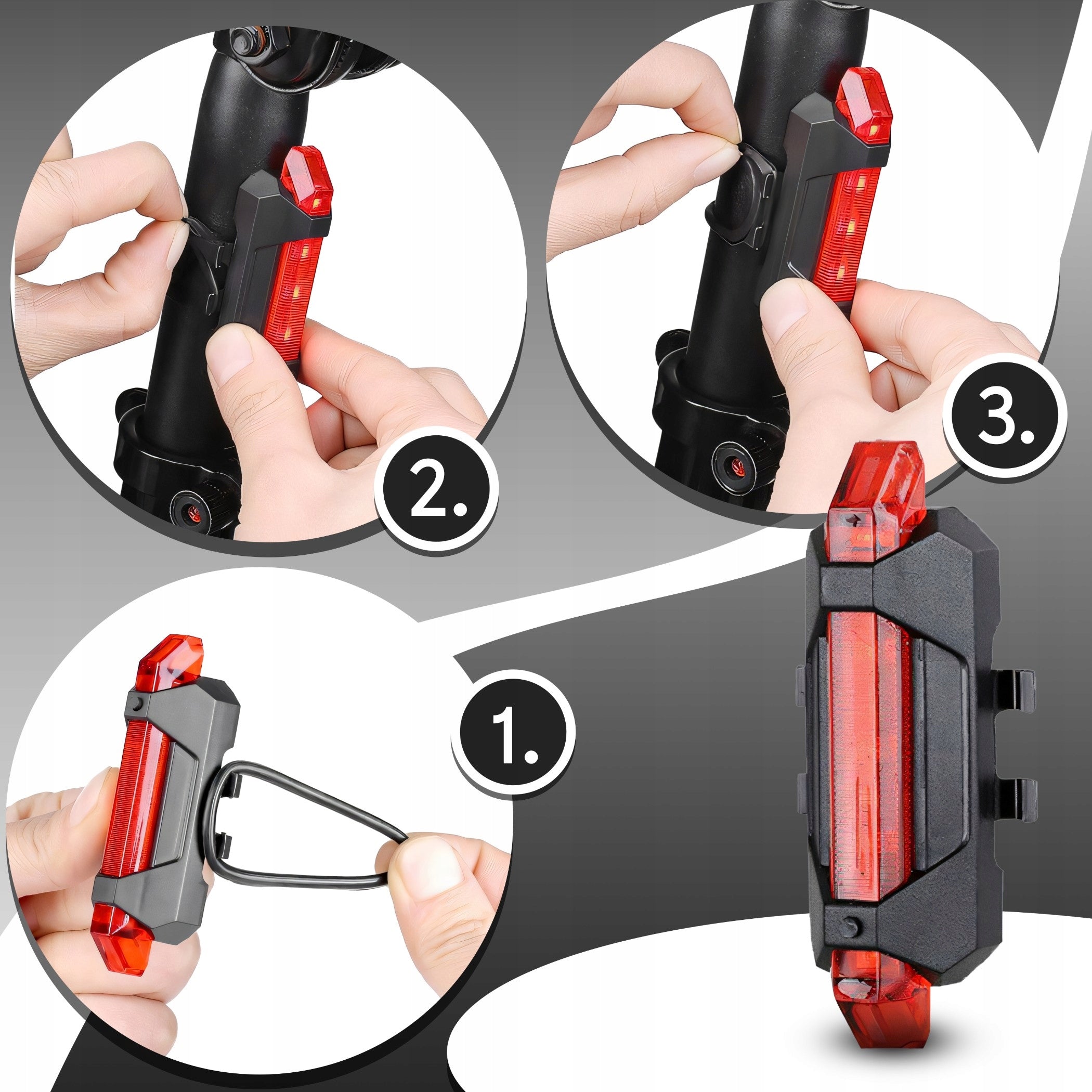 POWERFUL LED BIKE LIGHT 1300LM FLASHLIGHT 2500mAh FRONT + REAR POWERBANK Light beam 1300 lm