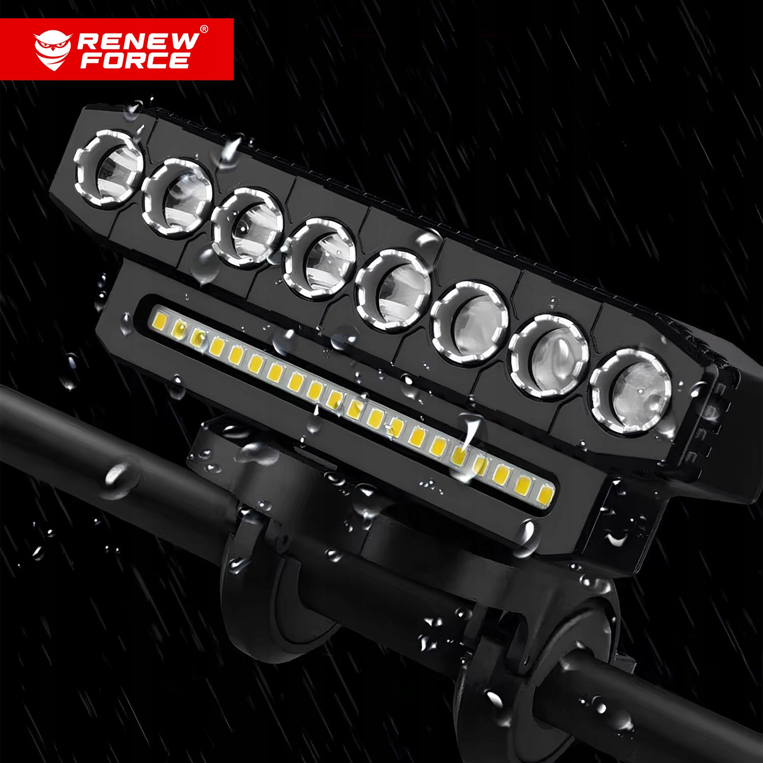 POWERFUL LED BIKE LIGHT 4000mAh FRONT LIGHT USB-C WATERPROOF +BELL Manufacturer code LAMPA PRZEDNIA WODOODPORNA NA ROWER Z 8 DIOD