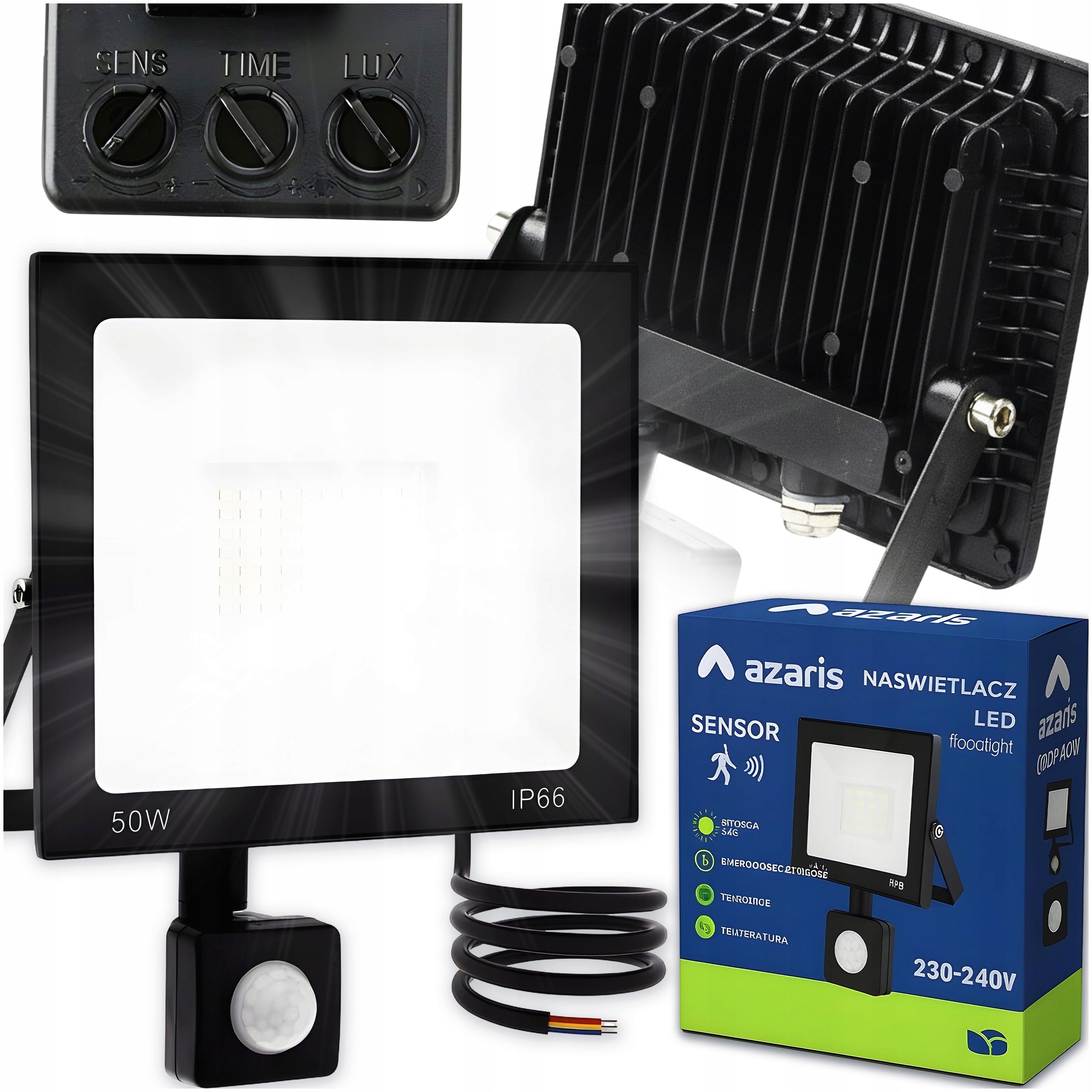 POWERFUL LED LAMP WITH MOTION AND DUSK SENSOR 50W OUTDOOR OVER GARAGE
