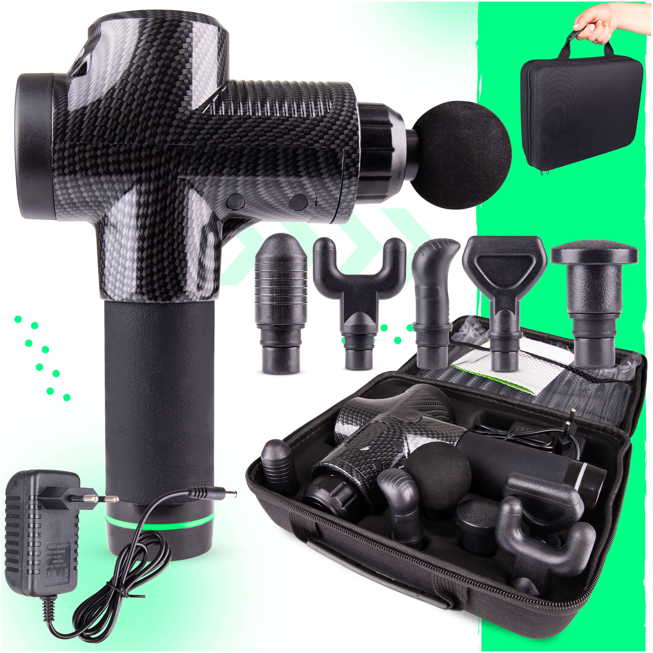 POWERFUL MASSAGE GUN Foot Body Back Massage Gun SET Brand Sulpo