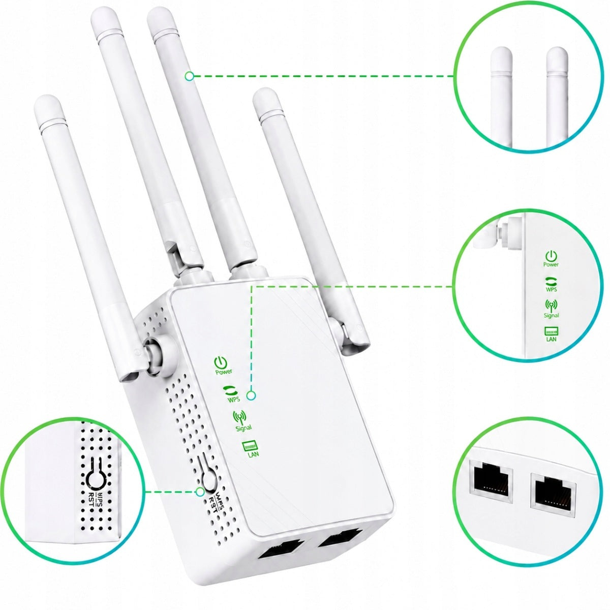POWERFUL NETWORK WI-FI SIGNAL AMPLIFIER 1200Mbps REPEATER 5G 2.4 5GHZ WPS WIFI Packaging status original