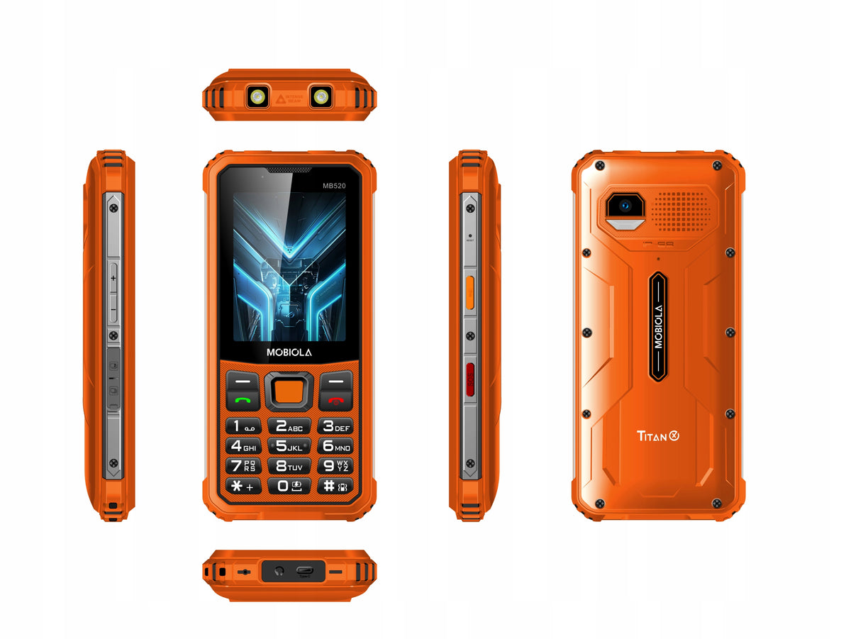 POWERFUL PHONE MOBIOLA MB520 TitanX 4G BATTERY 6000mAh + POWERBANK FUNCTION Charger included no