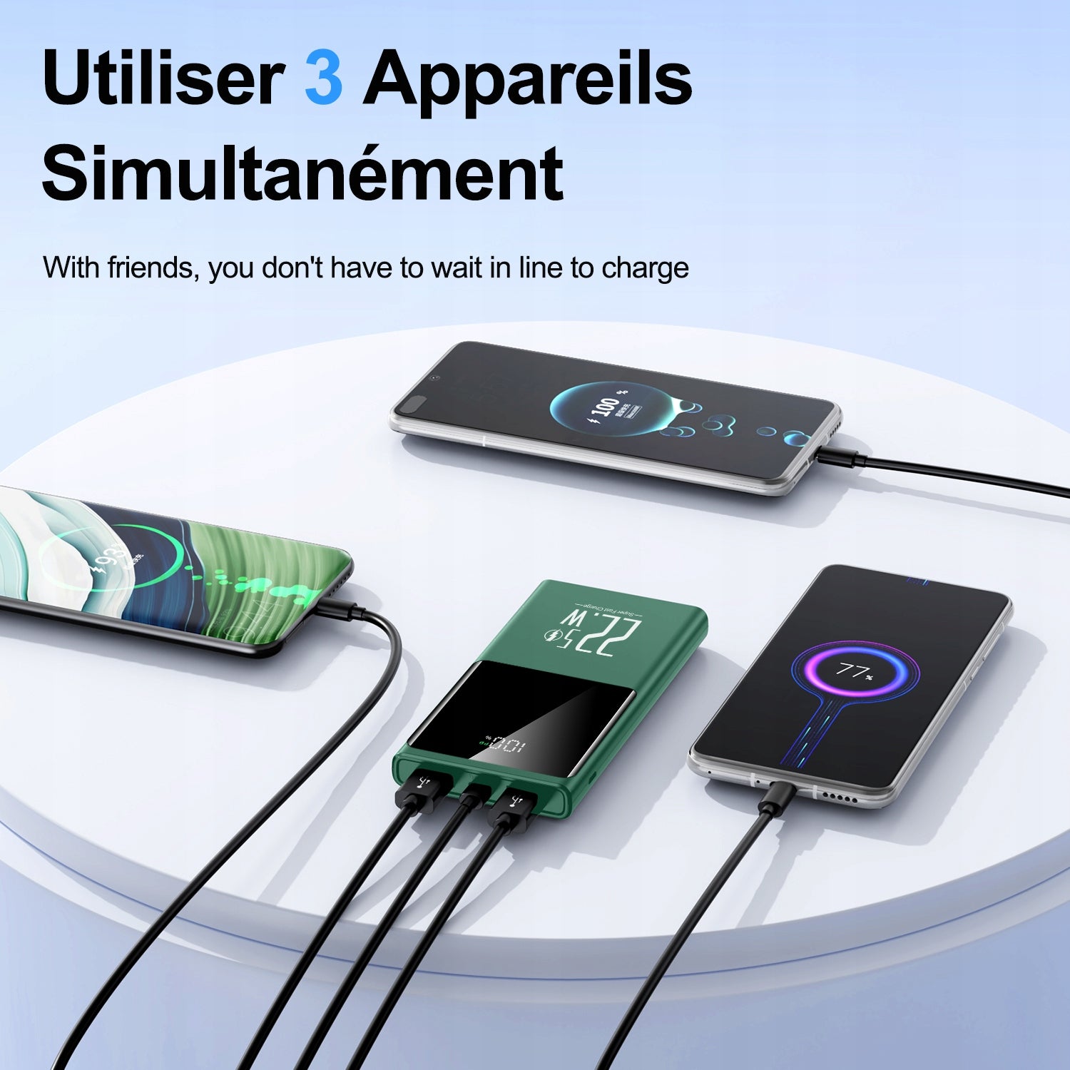 POWERFUL POWERBANK 10000MAH FAST CHARGING 22.5W 2X USB-A USB-C WITH DISPLAY Manufacturer code 4611945642581