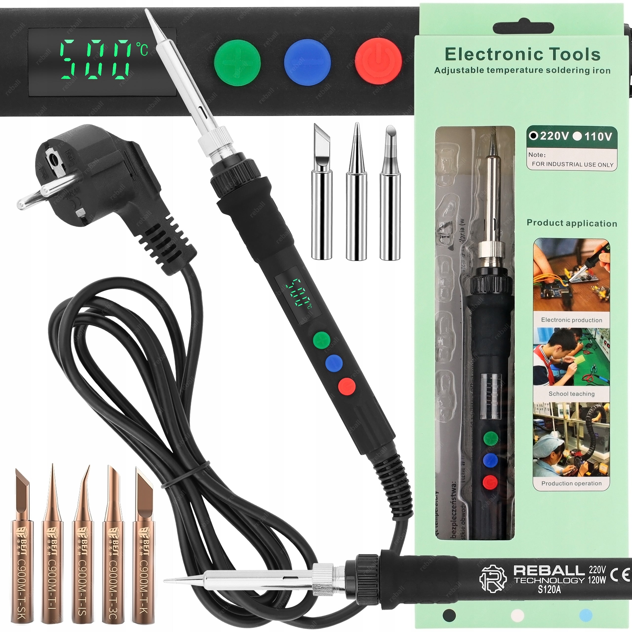 POWERFUL PRECISION SOLDERING IRON 900M + 8x TIP REBALL S120A 120W NEW MODEL