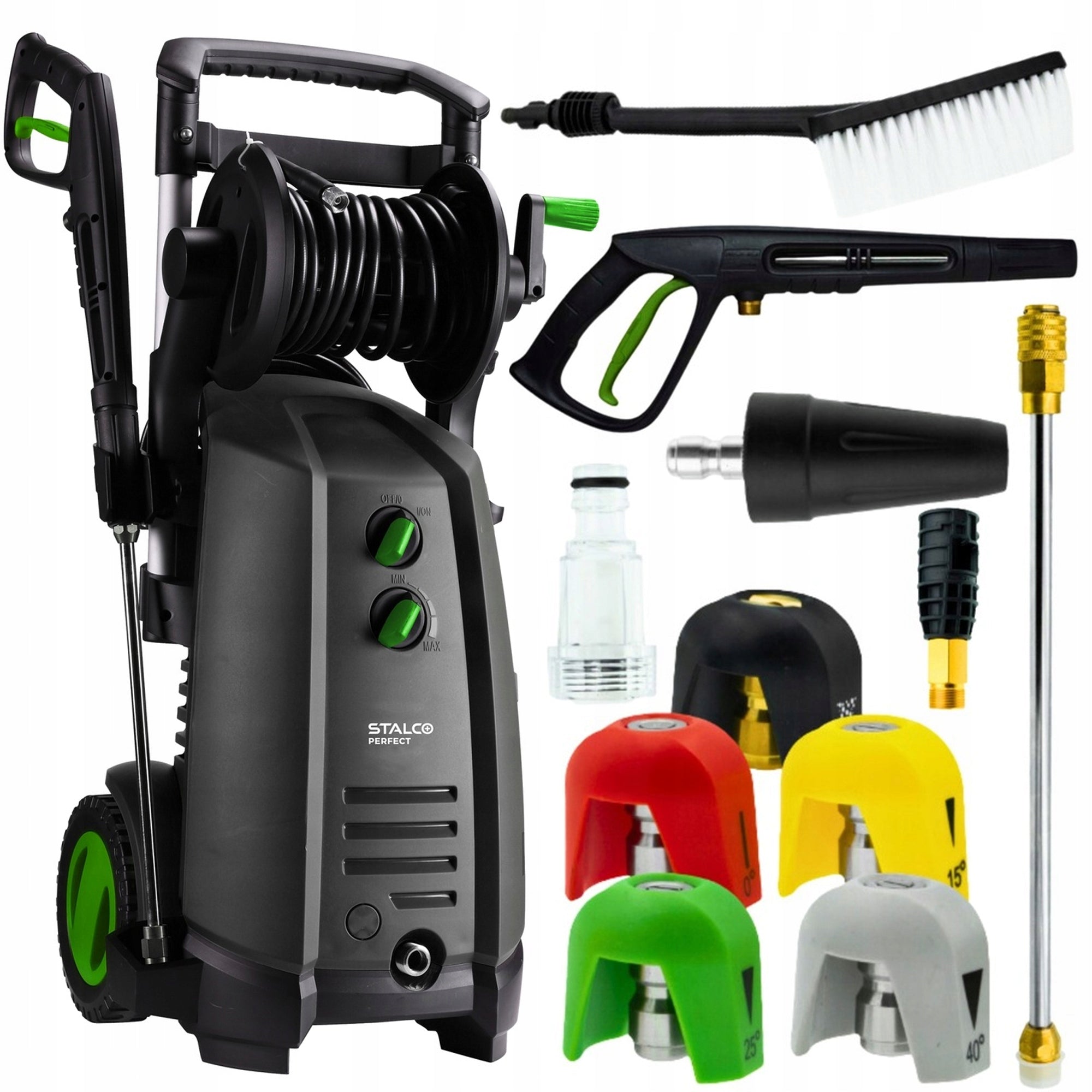 POWERFUL PRESSURE WASHER 550 SELF-SUCTION BRASS INDUCTION SET STALCO 3000W