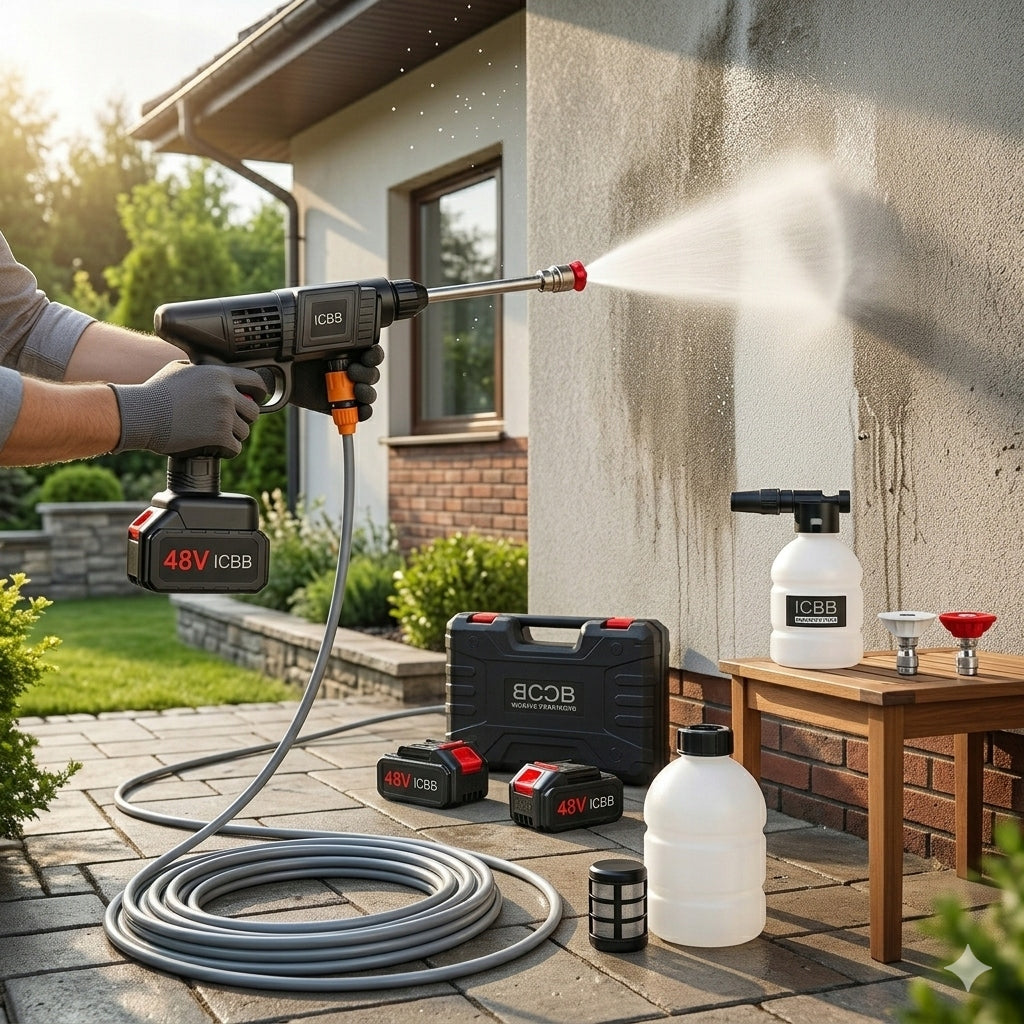 POWERFUL PRESSURE WASHER Rechargeable SET 2x 48V Battery Operated Manufacturer code Myjka Ciśnieniowa Akumulatorowa MOCNA 48V ICB