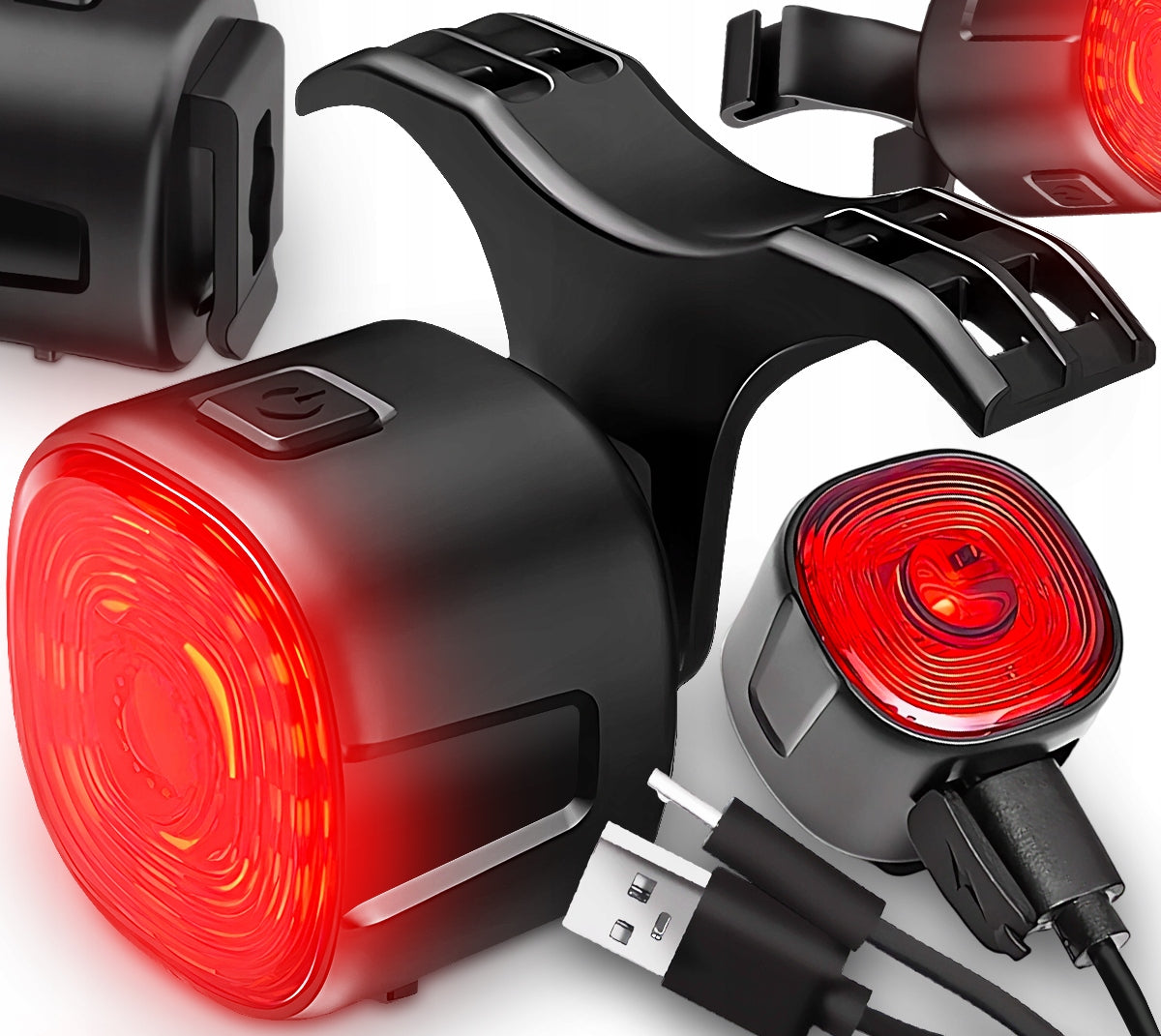 POWERFUL REAR LED BIKE LIGHT 6 Modes Rear 100 Hours USB-C RECHARGEABLE