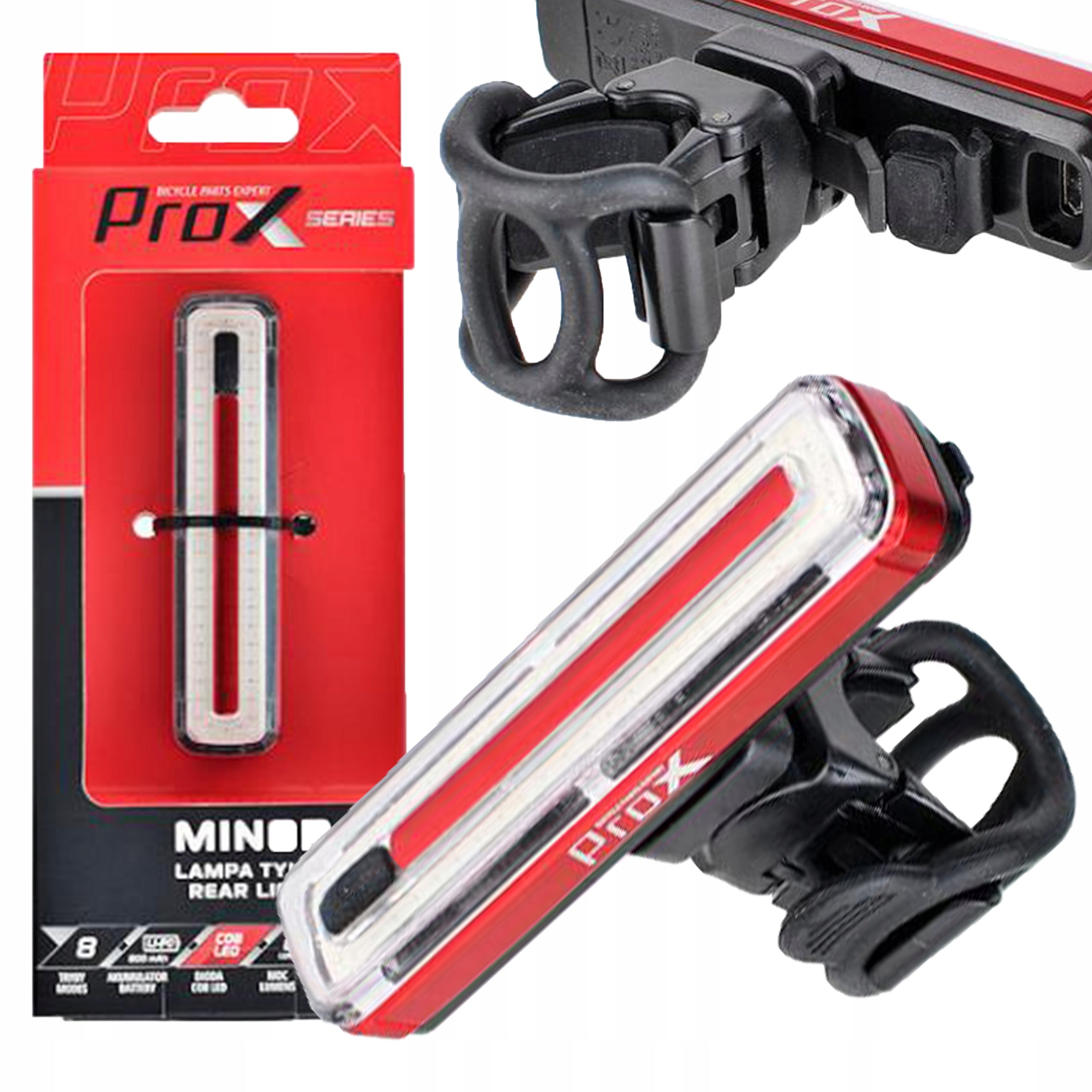 POWERFUL REAR LIGHT PROX MINOR 60 lm USB 8 modes