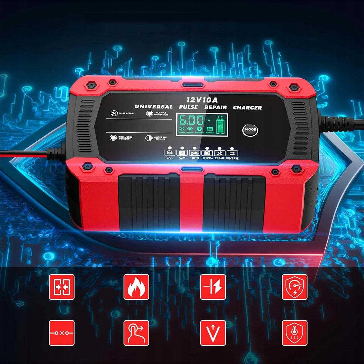POWERFUL RECTIFIER FOR AUTOMATIC CAR BATTERIES WITH REPAIR FUNCTION Packaging status original