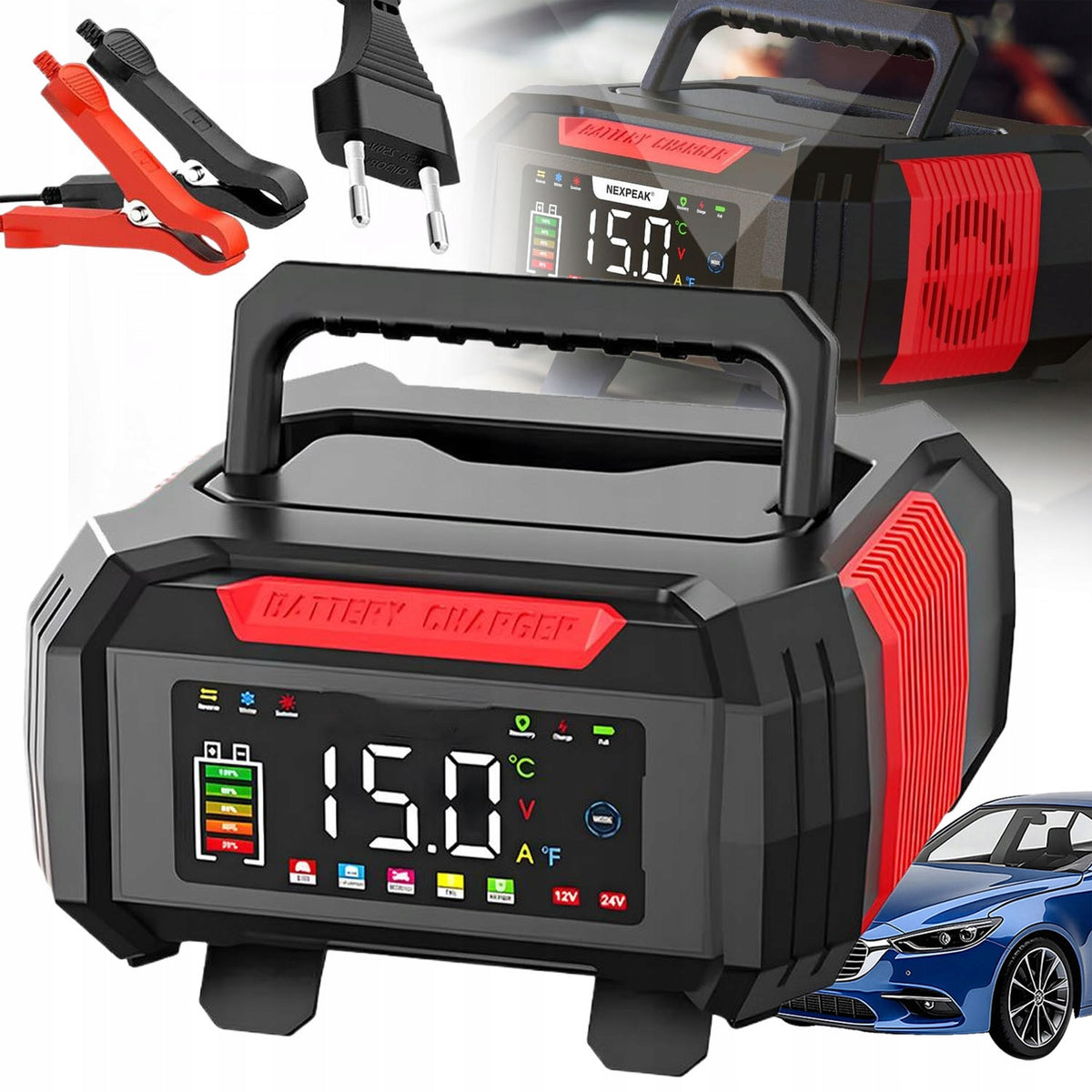 POWERFUL RECTIFIER FOR AUTOMATIC CAR BATTERIES WITH REPAIR FUNCTION