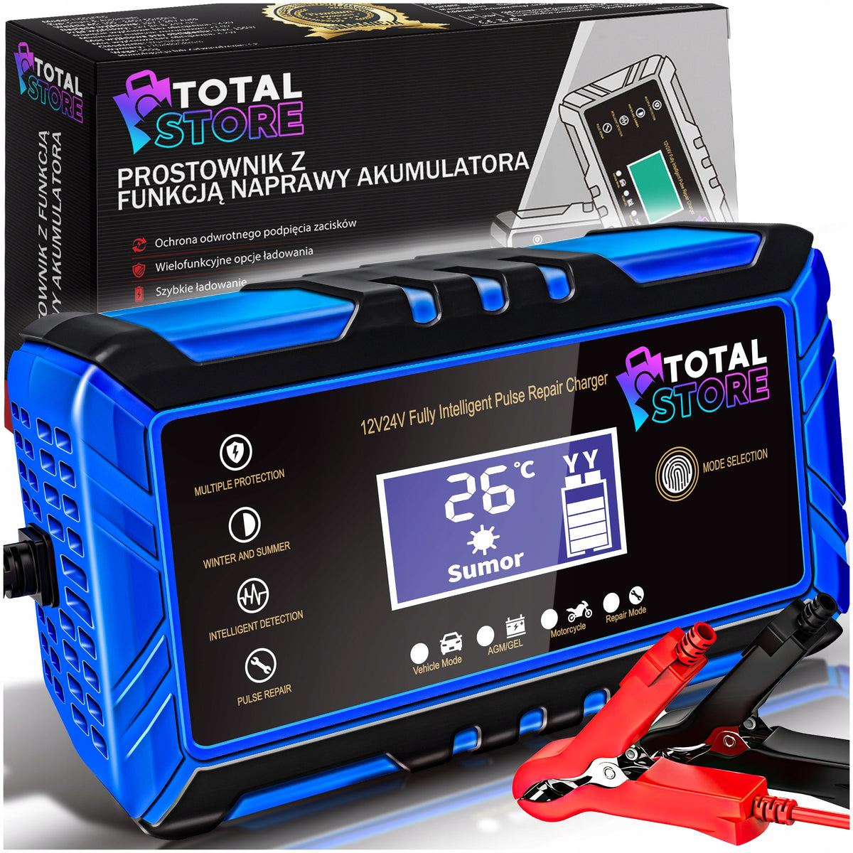 POWERFUL RECTIFIER FOR AUTOMATIC CAR BATTERIES WITH REPAIR FUNCTION