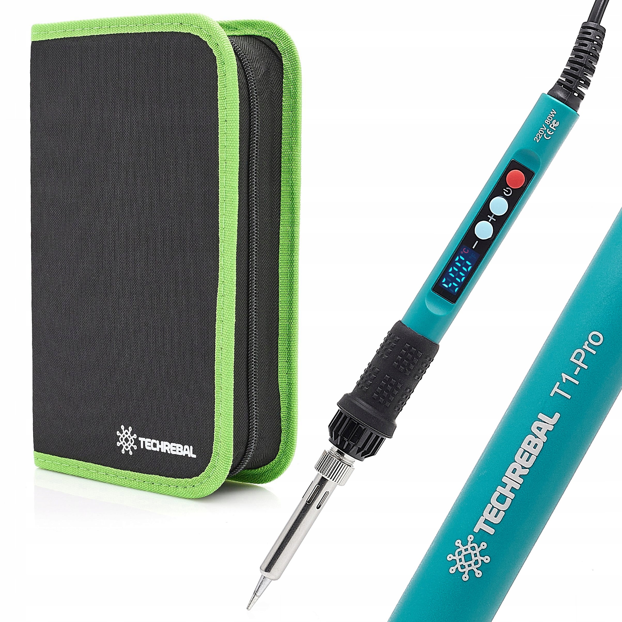POWERFUL SOLDERING IRON 80W LARGE SOLDERING KIT 16in1 MAT BRAIDED TIN 5x TIP Batteries included no