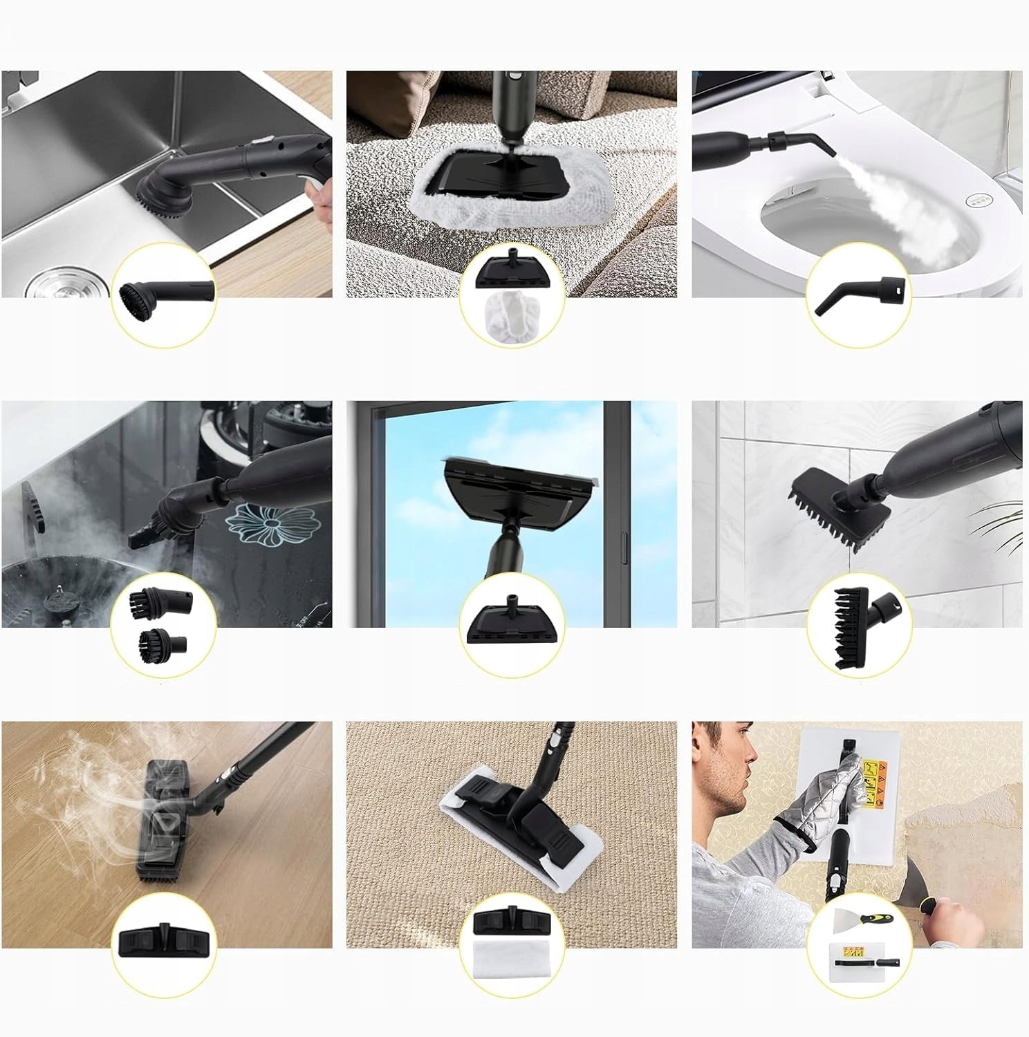 POWERFUL STEAM CLEANER STEAM MOP 2000W 5BAR 1.9L STEAMER WASHING ACCESSORIES Brand Costway