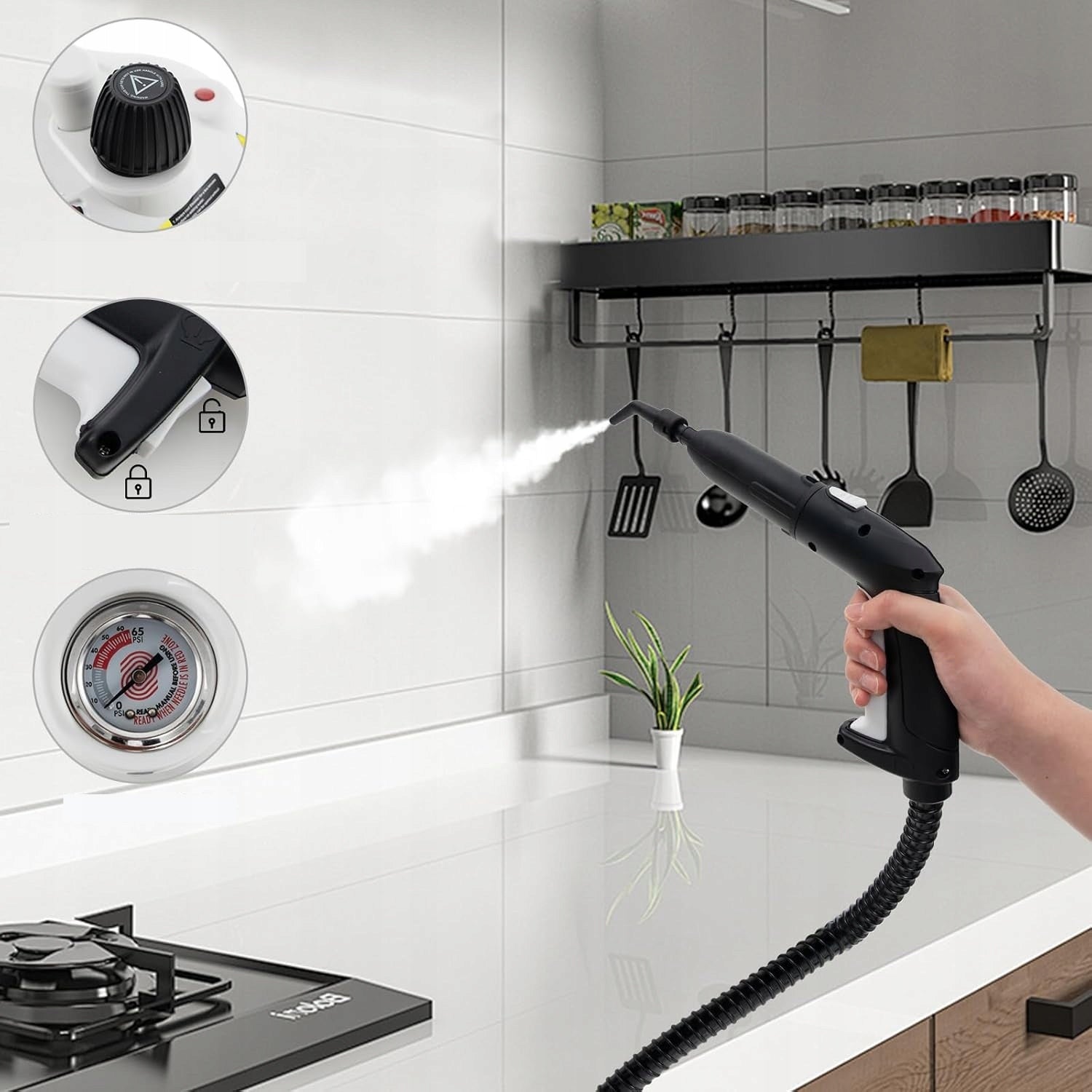 POWERFUL STEAM CLEANER STEAM MOP 2000W 5BAR 1.9L STEAMER WASHING ACCESSORIES Manufacturer code ES10500DE-WH