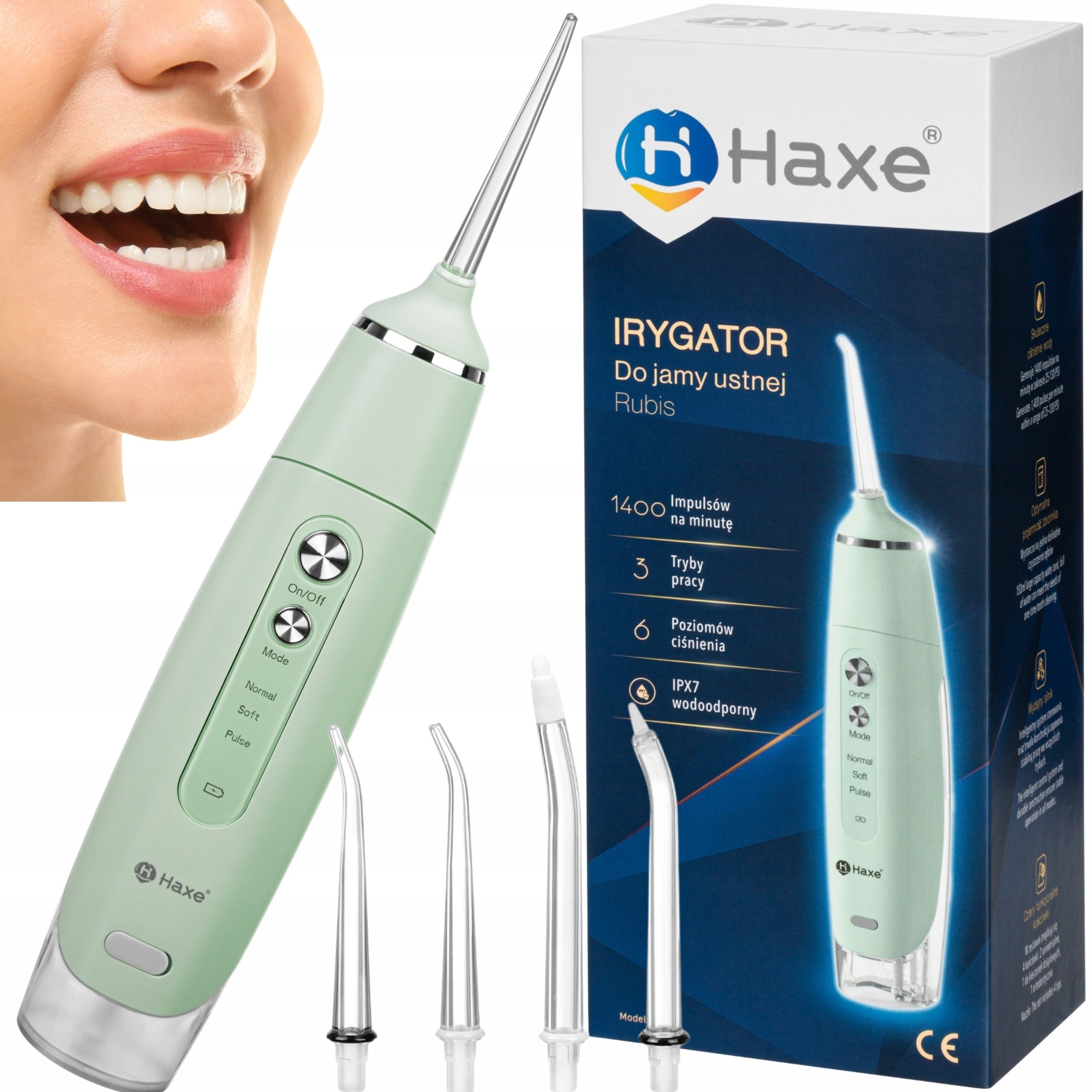 POWERFUL Tooth Irrigator HAXE Wireless Dental 3 MODES 4 NOZZLES PRO