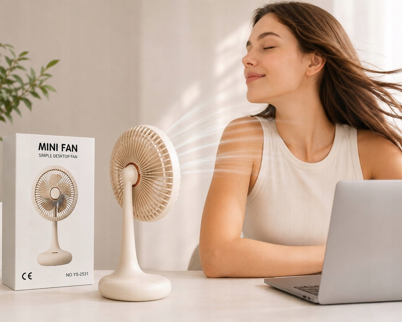 POWERFUL USB DESKTOP FAN RECHARGEABLE QUIET 3 MODES ANGLE ADJUSTMENT Manufacturer code MINI FAN YS-2531