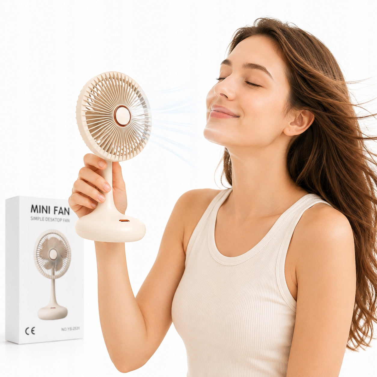 POWERFUL USB DESKTOP FAN RECHARGEABLE QUIET 3 MODES ANGLE ADJUSTMENT