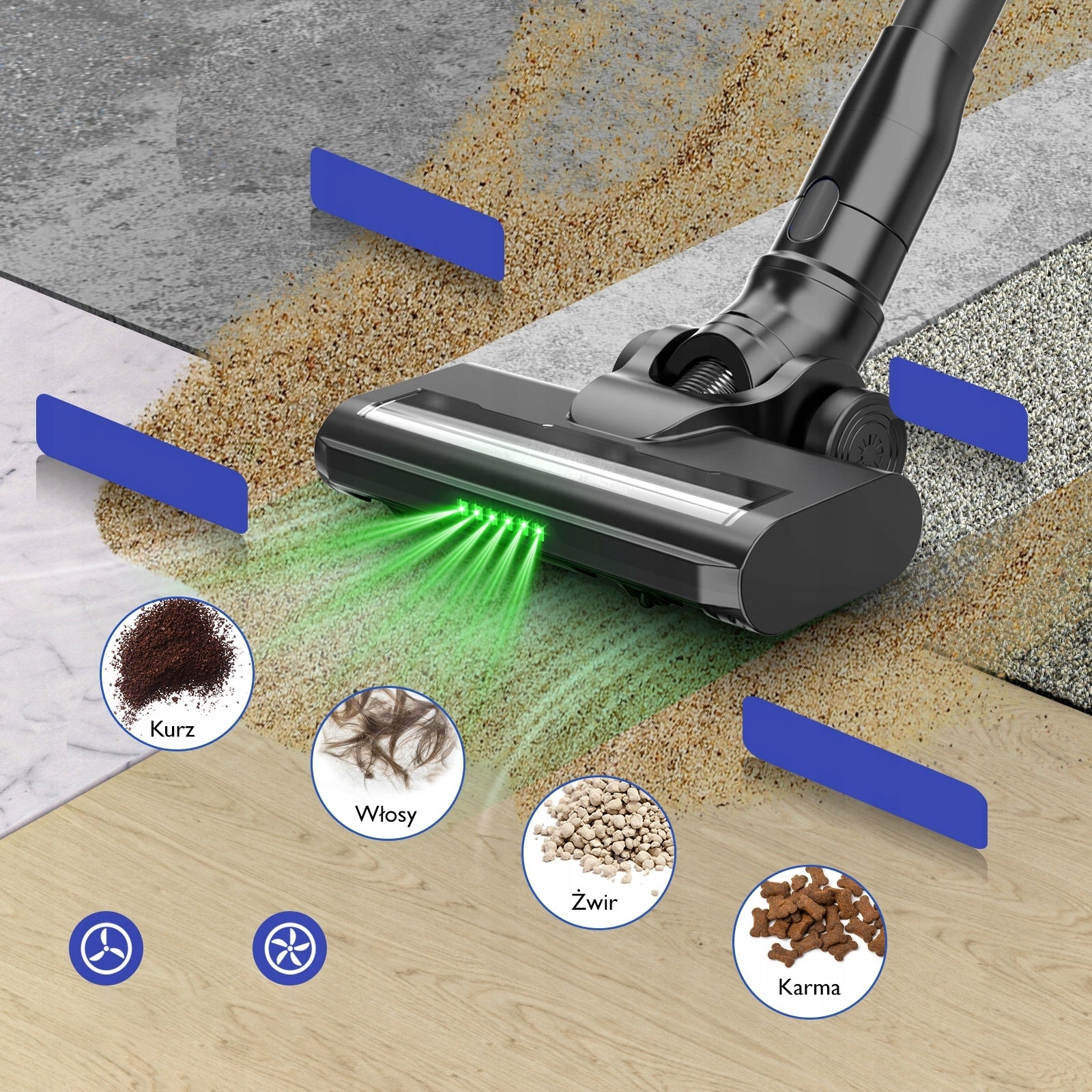 POWERFUL VACUUM CLEANER Vertical Wireless LED Lamp POWER 20000PA turbo brush Model XC1-M