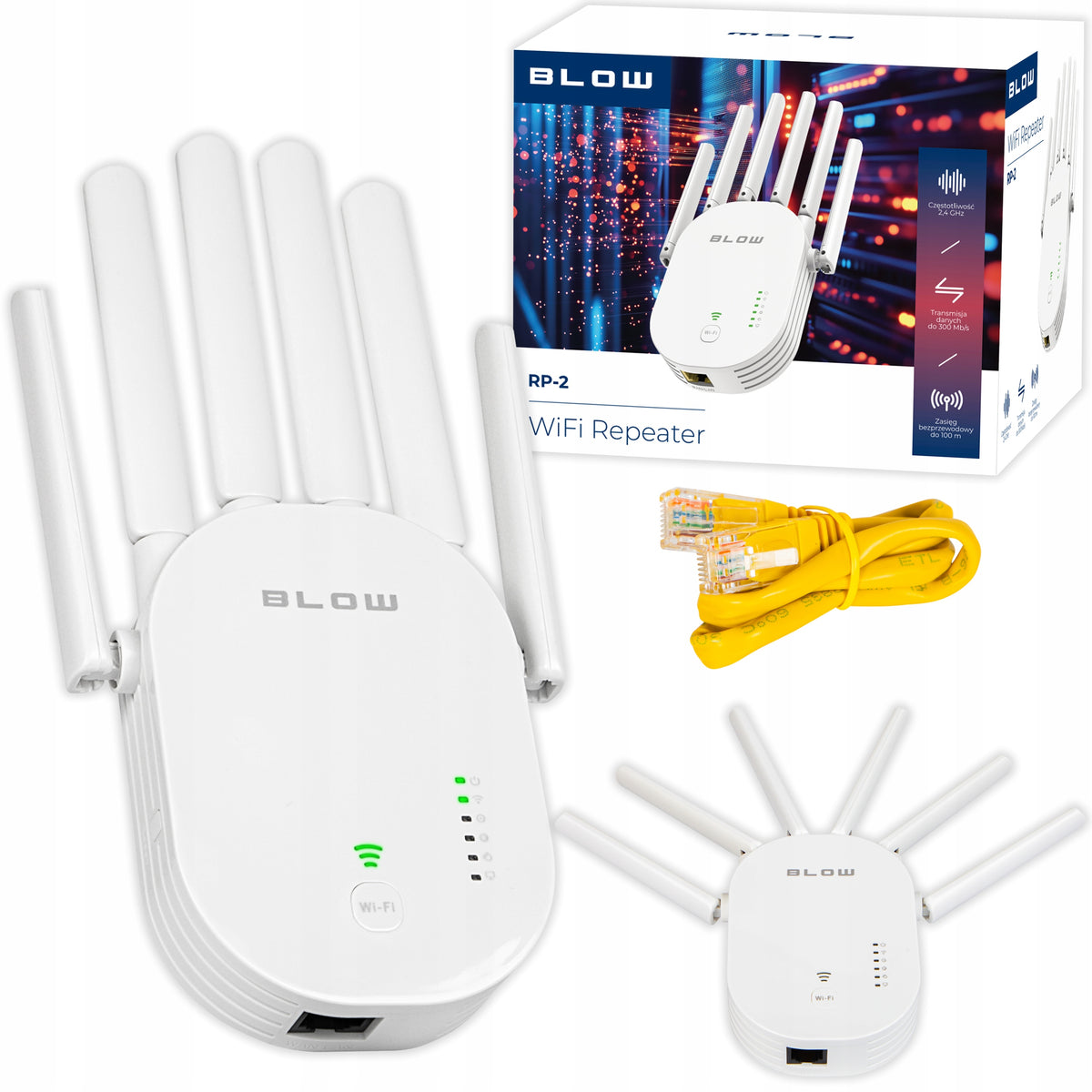 POWERFUL WI-FI REPEATER SIGNAL AMPLIFIER 300MB/S 2.4GHZ WIFI WPS RJ-45 100M