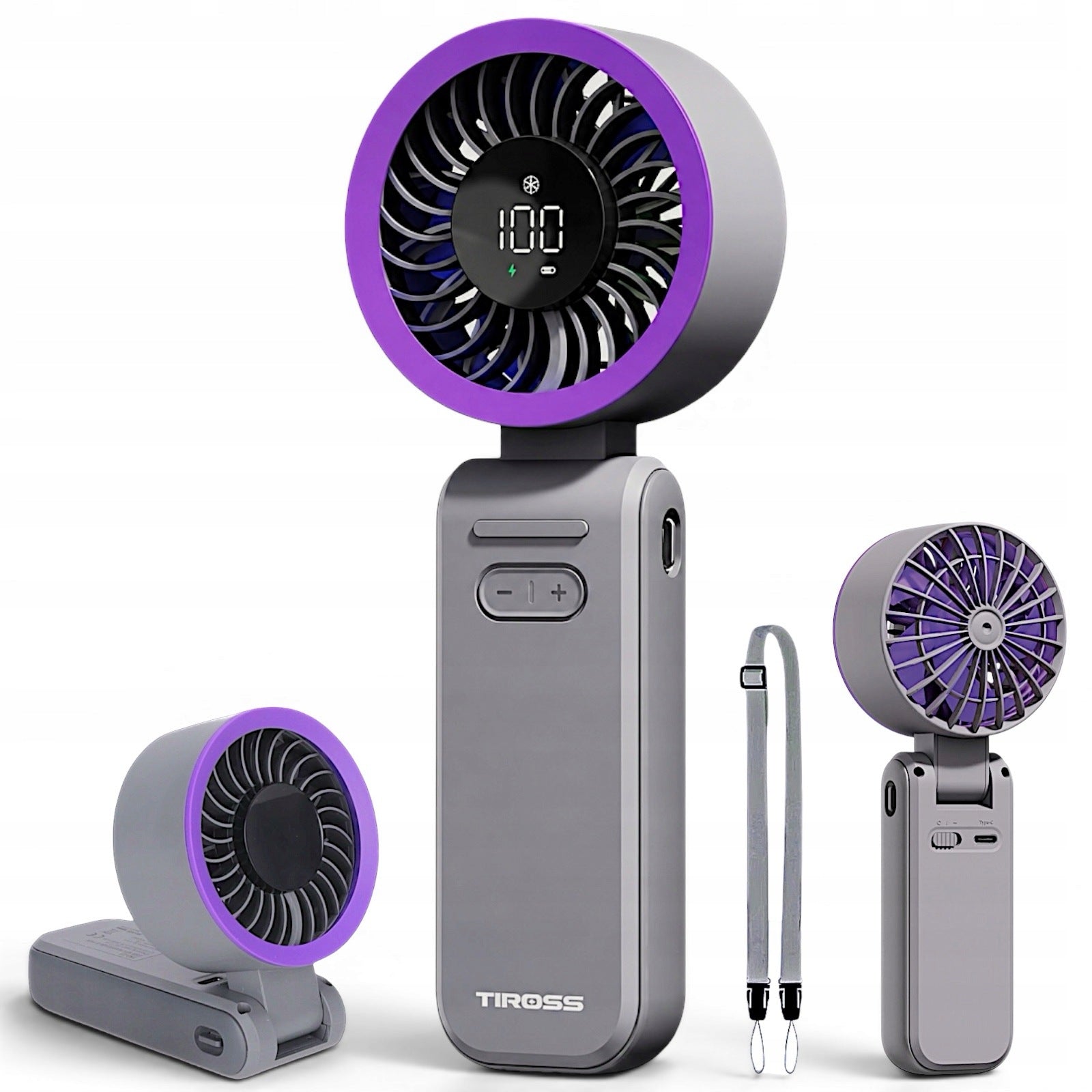 POWERFUL WINDMILL PORTABLE MINI DESK FAN QUIET 3600mAh USB