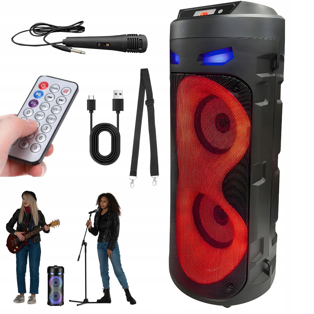 POWERFUL WIRELESS BLUETOOTH MOBILE SPEAKER WITH BASS RADIO STRAP ON THE FRAME